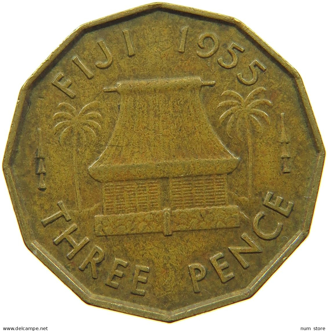 FIJI 3 PENCE 1955 Elizabeth II. (1952-2022) #c011 0857 - Fidschi