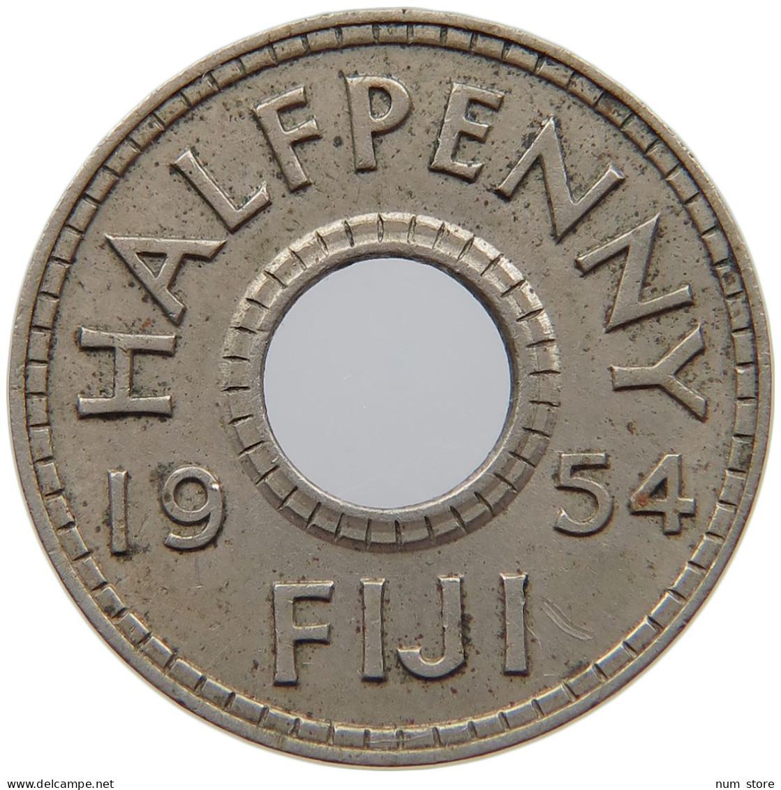FIJI 1/2 PENNY 1954 Elizabeth II. (1952-2022) #s040 0251 - Figi