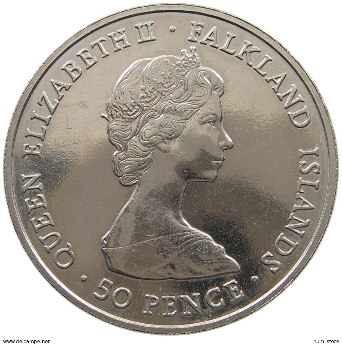 FALKLAND ISLANDS 50 PENCE 1980 Elizabeth II. (1952-) #c035 0147 - Falkland