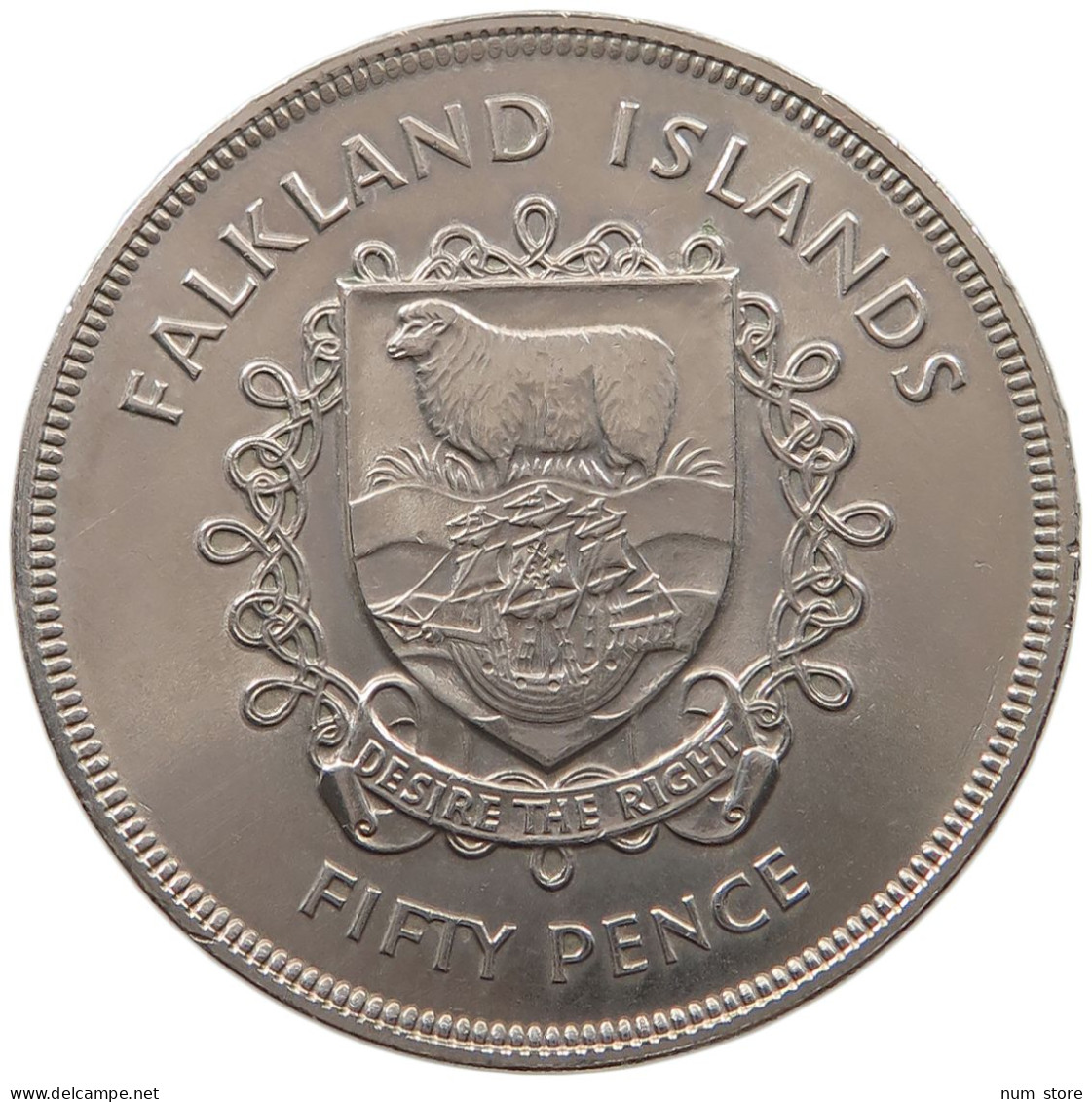 FALKLAND ISLANDS 50 PENCE 1977  #alb062 0031 - Falklandeilanden