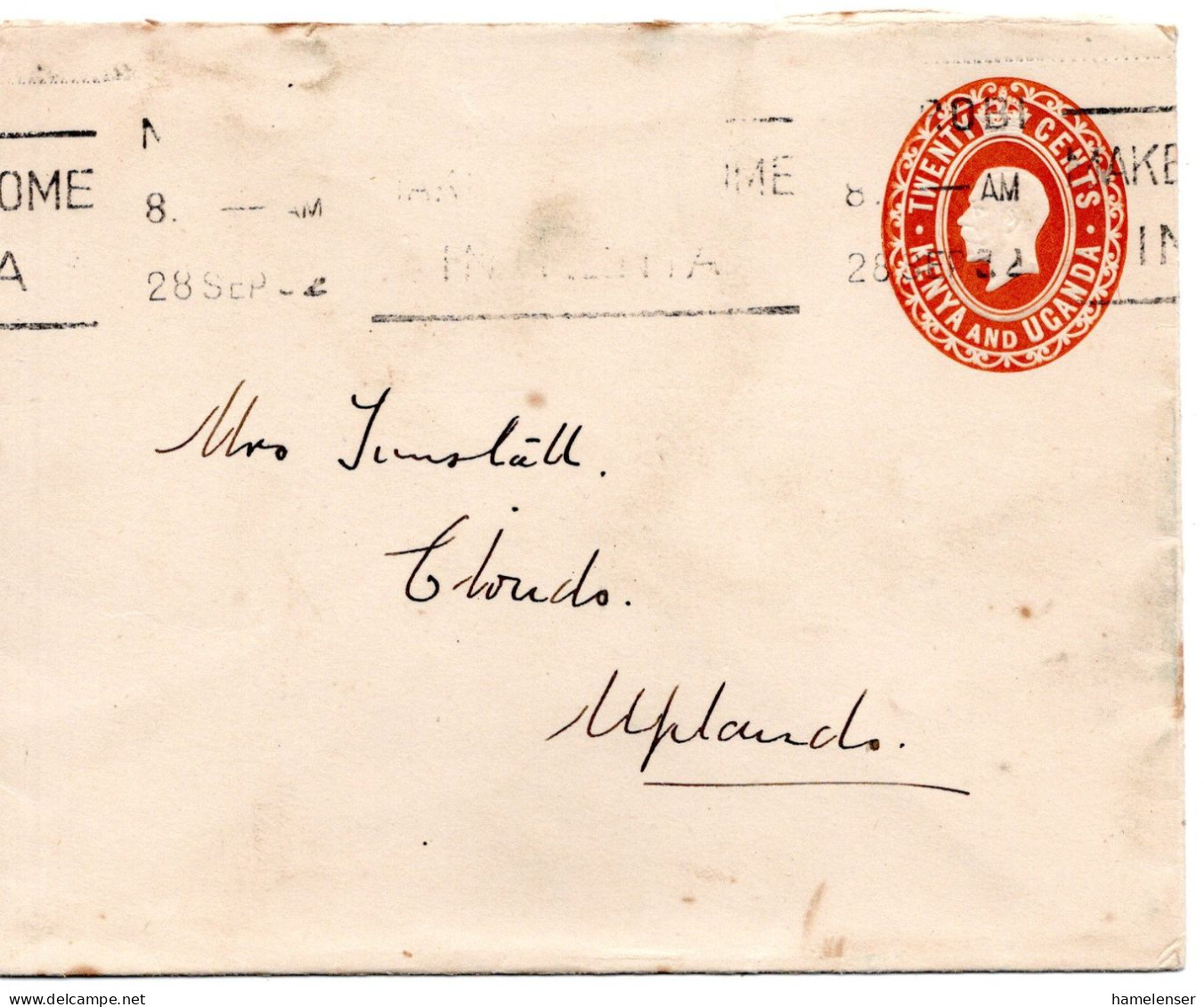 71636 - Kenya & Uganda - 1932 - 20c KGV GAUmschlag NAIROBI - Kenya & Uganda