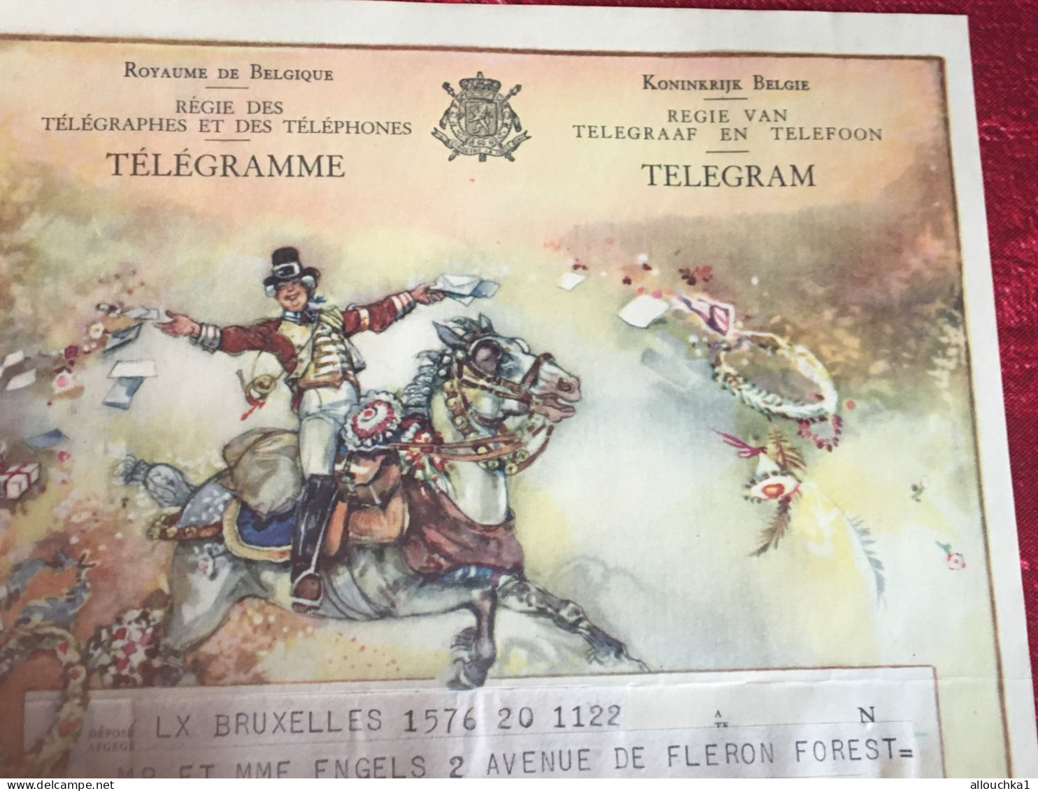 1945-WW2- Bruxelles -Forest  - Telegram -Télégramme Illustré Chromo Royaume De Belgique Régie Des Télégraphes/Téléphone- - Telegrams
