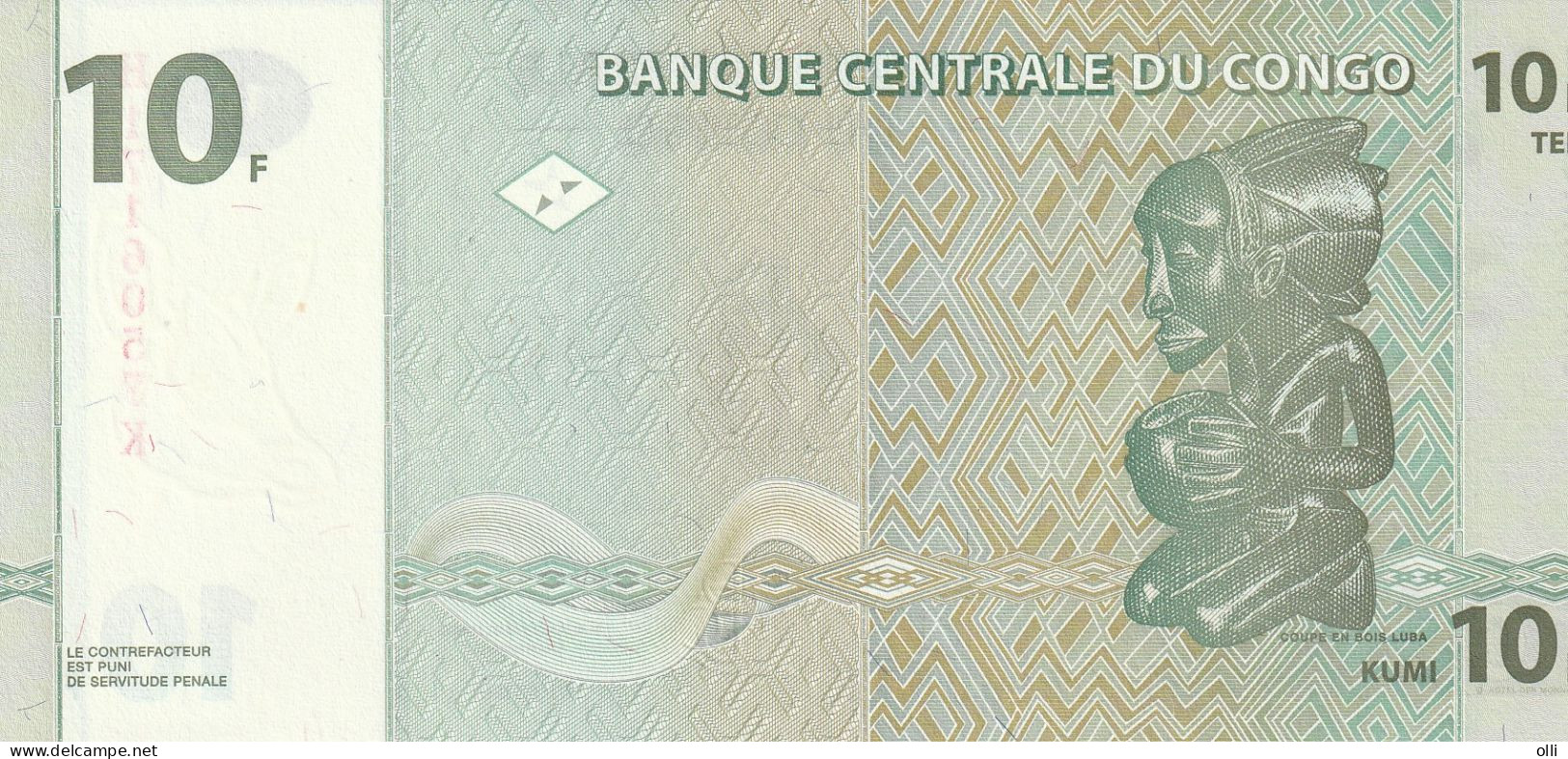 CONGO Dem:Rep. 10 Francs .1997, P-87   UNC - République Démocratique Du Congo & Zaïre