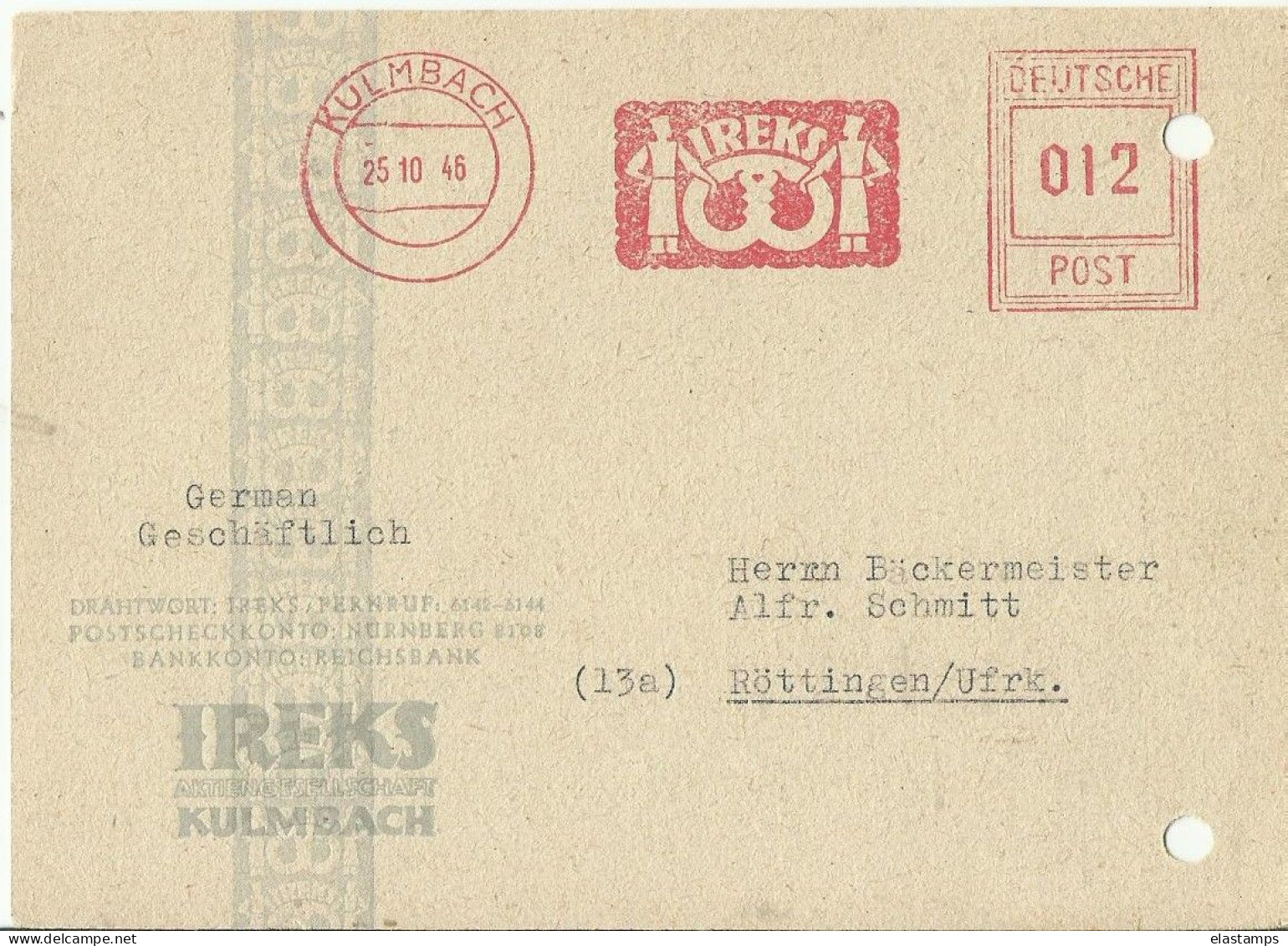 DP GS KLUMBACH 1946 - Postal  Stationery