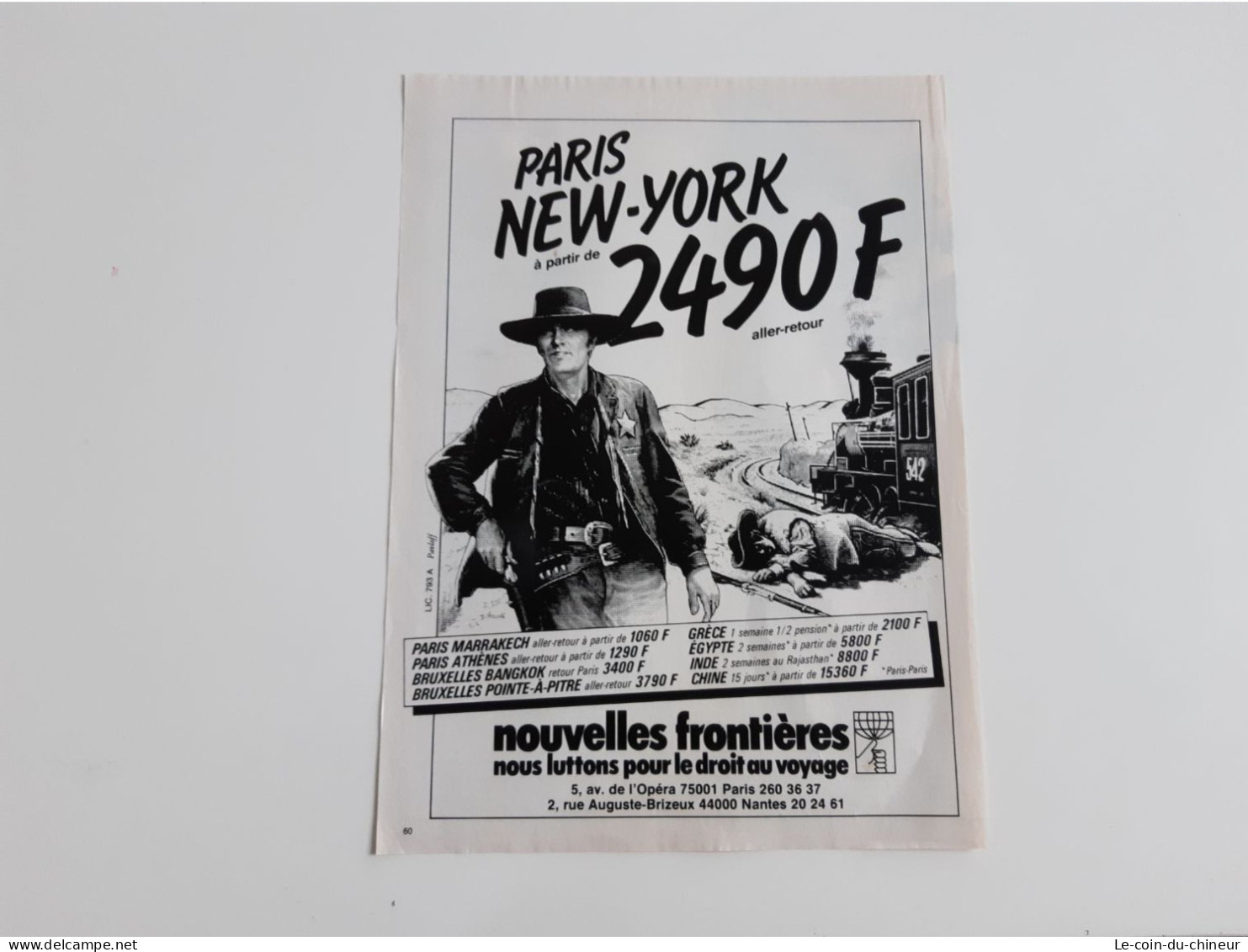 Publicité De Presse Nouvelles Frontières - Paris-New York - Andere & Zonder Classificatie