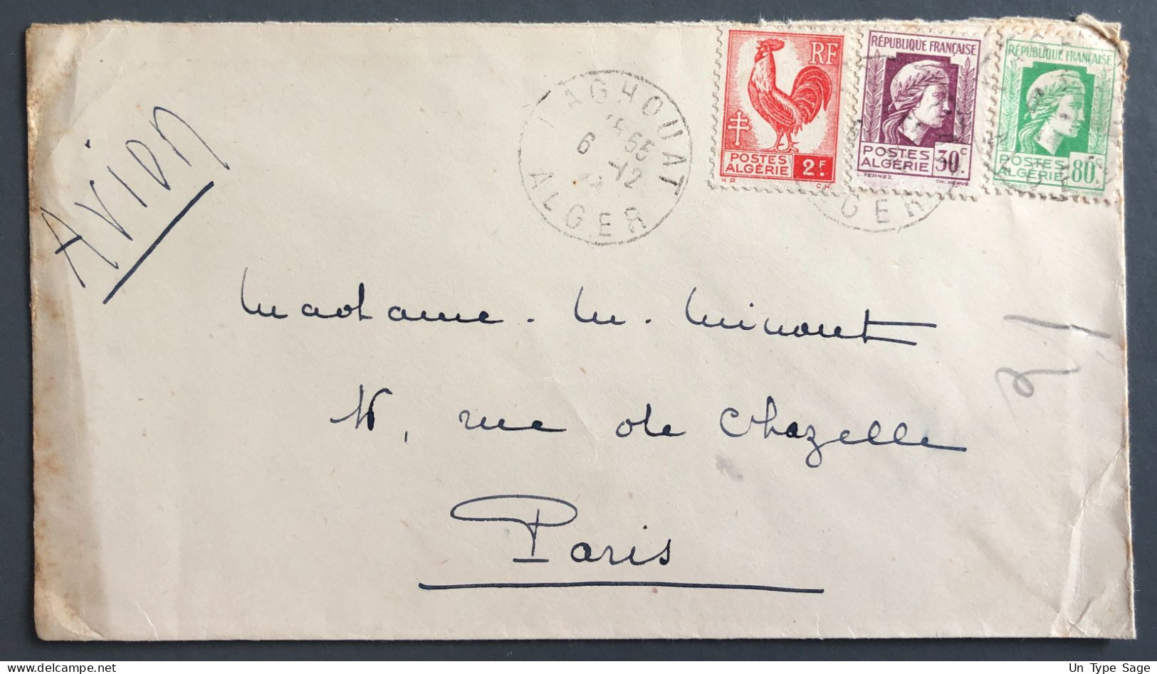 Algérie, Divers Sur Enveloppe TAD LAGHOUAT 6.12.1944 - (B2816) - Lettres & Documents