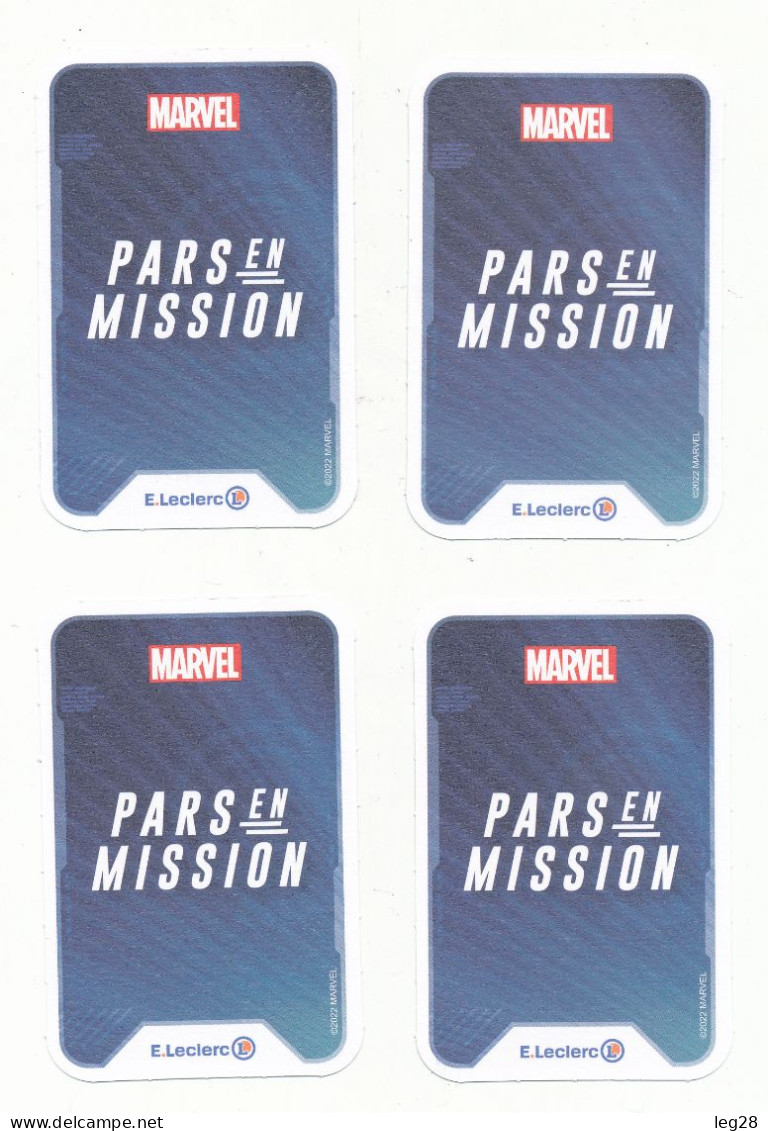 4 CARTES MARVEL  PARS EN MISSION - Marvel