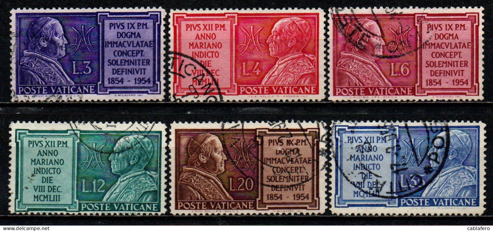 VATICANO - 1954 - ANNO MARIANO E CENTENARIO DEL DOGMA DELL'IMMACOLATA - USATI - Used Stamps