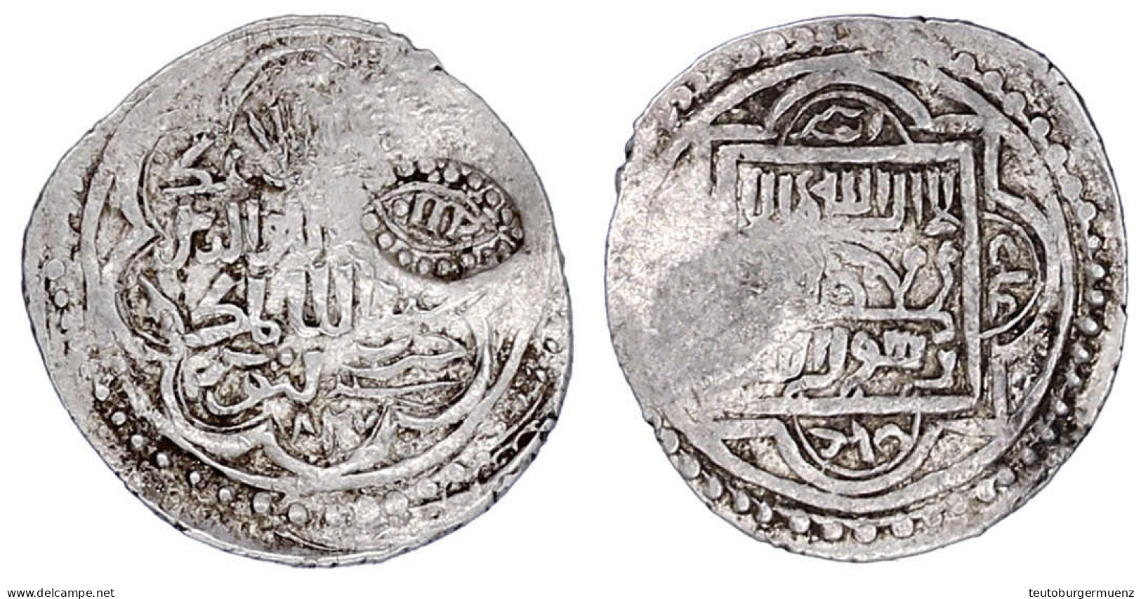 Silber Akce AH "827" (rethrograd Für AH 768 = 1338). Mit Augenförmigem Gegenstempel "lillah". Vgl. Zeno.ru 315705. Sehr  - Chine