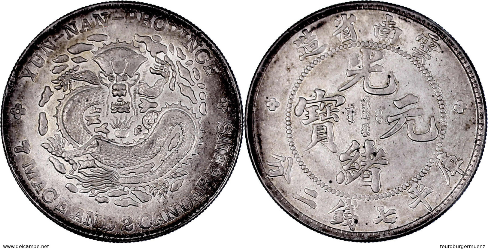 Dollar (Yuan) O.J. (1907). Provinz Yunnan. 26,64 G. Vorzüglich. Lin Gwo Ming 418. - Chine