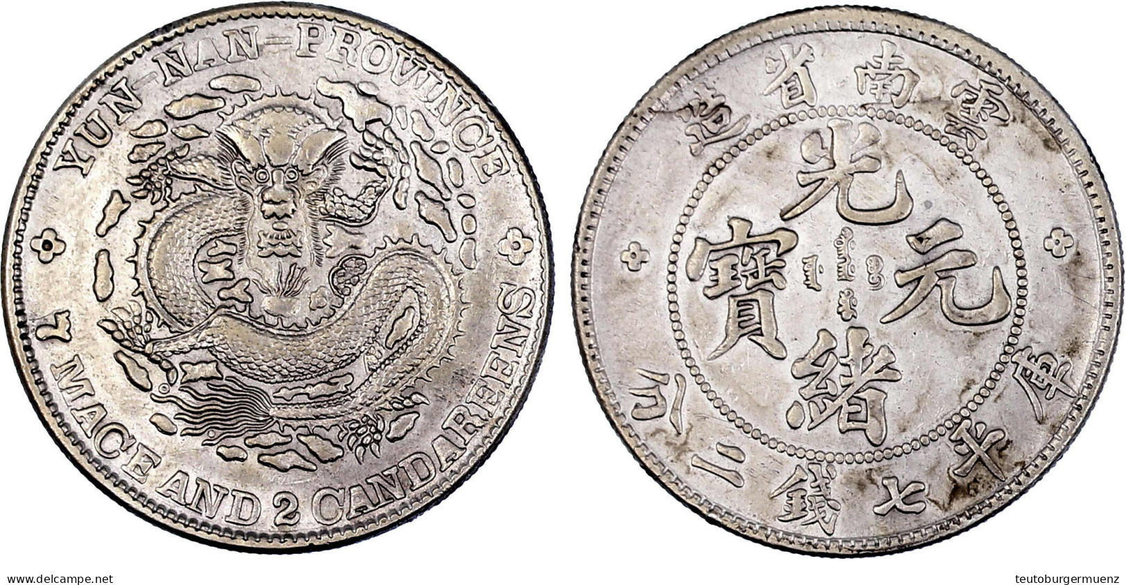 Dollar (Yuan) O.J. (1907). Provinz Yunnan. 26,59 G. Gutes Sehr Schön, Kl. Randfehler Entnommen Aus PCGS Slab Nr. 4019620 - China