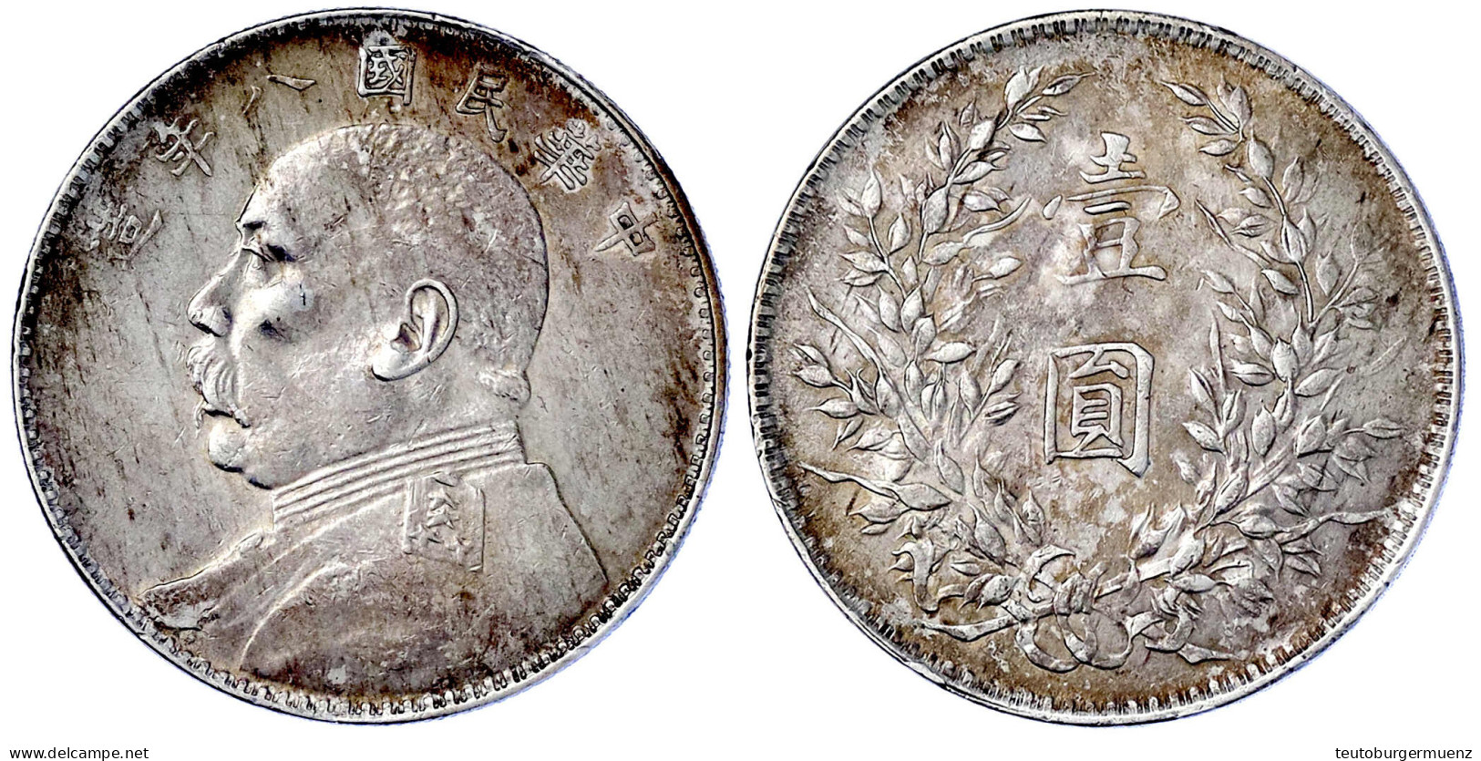 Dollar (Yuan) Jahr 8 = 1919. Präsident Yuan Shih-kai. Sehr Schön/vorzüglich. Lin Gwo Ming 76. Yeoman 329.6. - Chine