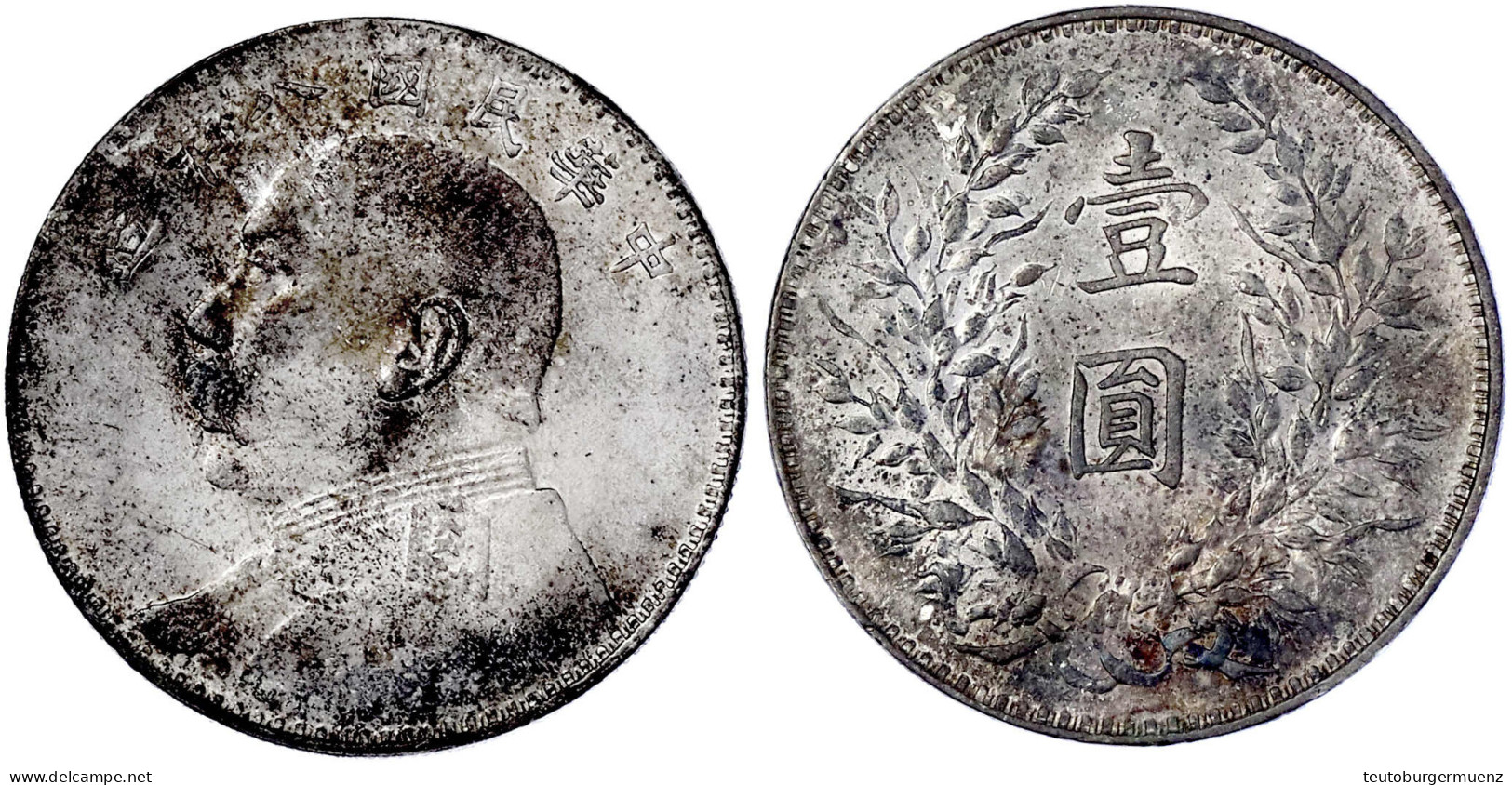 Dollar (Yuan) Jahr 8 = 1919 Präsident Yuan Shih-kai. Vorzüglich, Schöne Patina. Lin Gwo Ming 76. Yeoman 329.6. - Cina