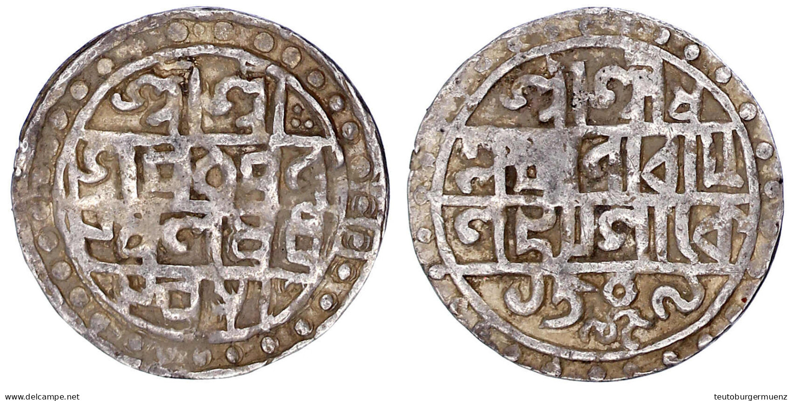 Rupie Saka Ära 1509 = 1587. Sehr Schön. Mitch. NIS 2446. - India