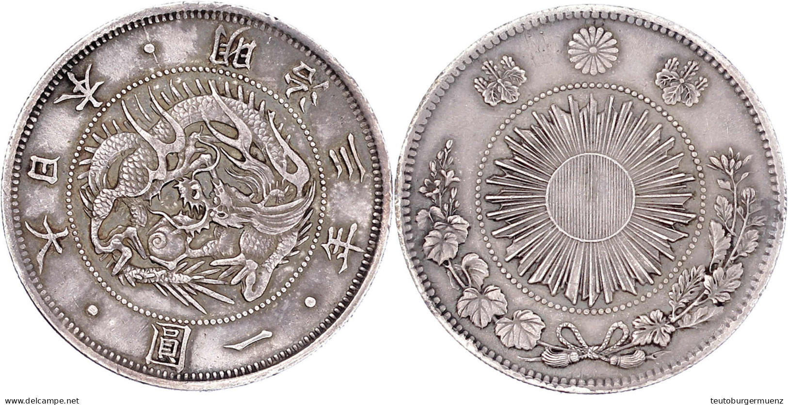 Yen Jahr 3 = 1870. Fast Vorzüglich, Kl. Randfehler, Schöne Patina. Krause/Mishler Y.5.1. - Japan