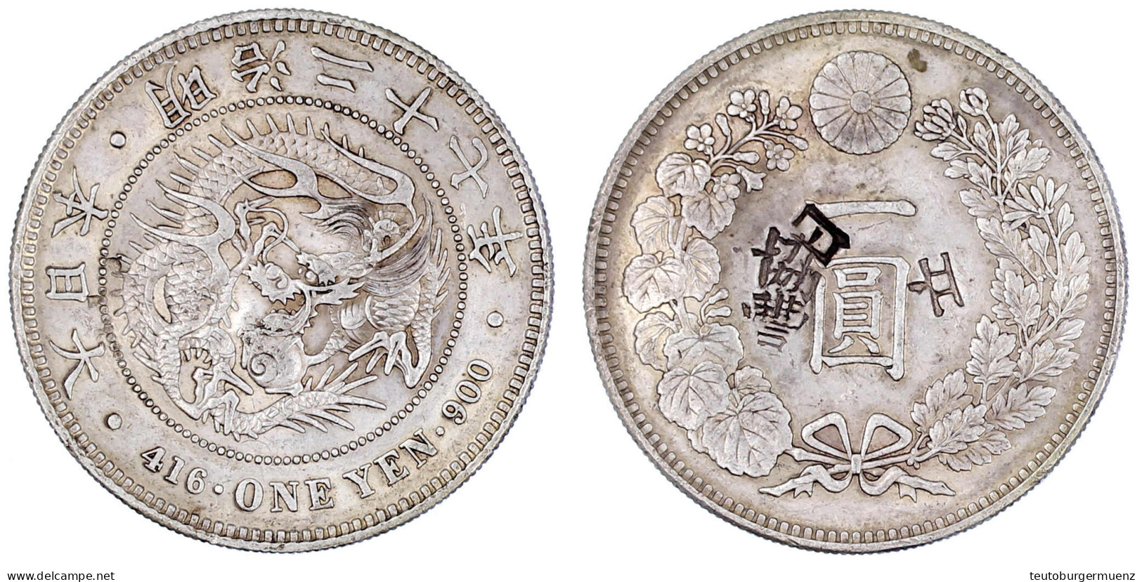 Yen Jahr 27 = 1894. Sehr Schön/vorzüglich, Chopmarks. Yeoman A25.3. - Japon