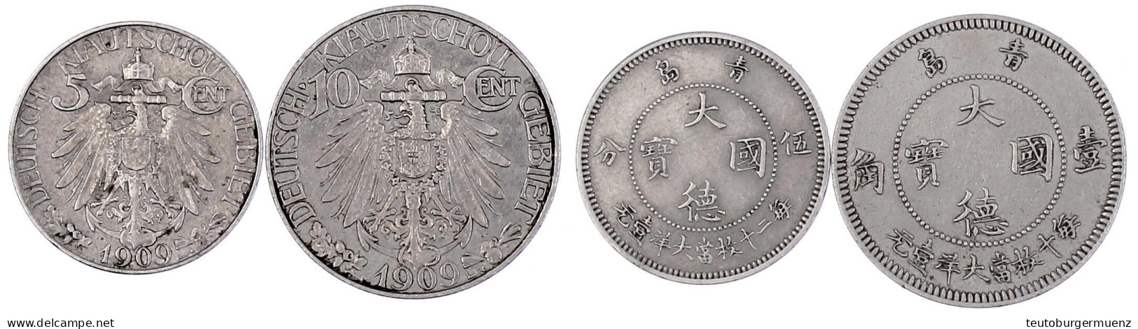 2 Münzen: 5 Cent Und 10 Cent 1909. Beide Sehr Schön/vorzüglich. Jaeger 729, 730. - China