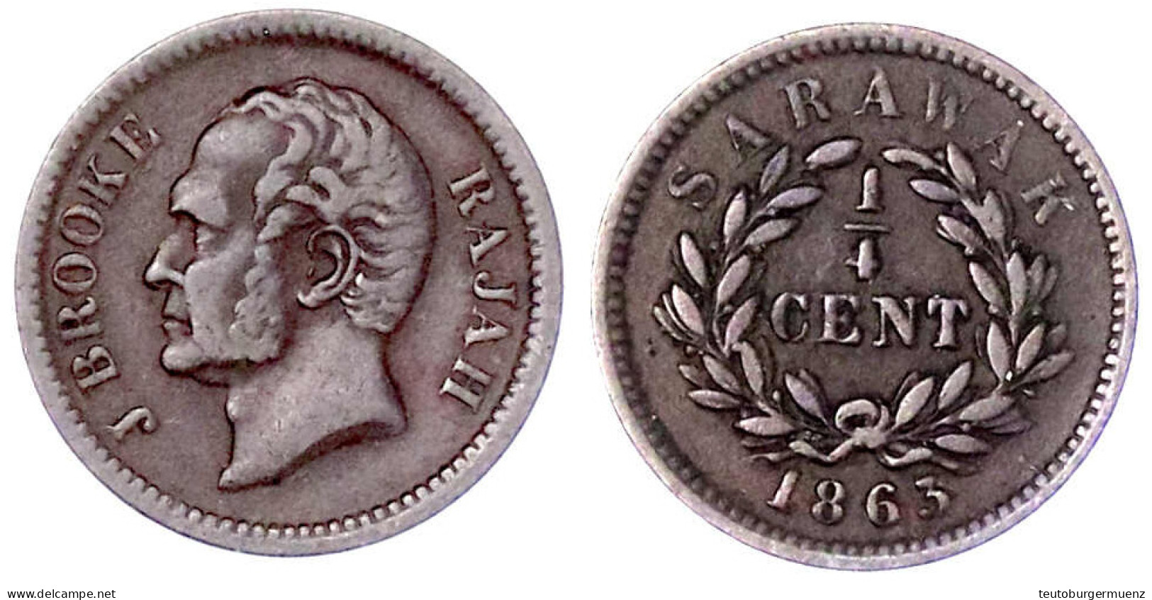 1/4 Cent 1863. Sehr Schön. Krause/Mishler 1. - Malaysie