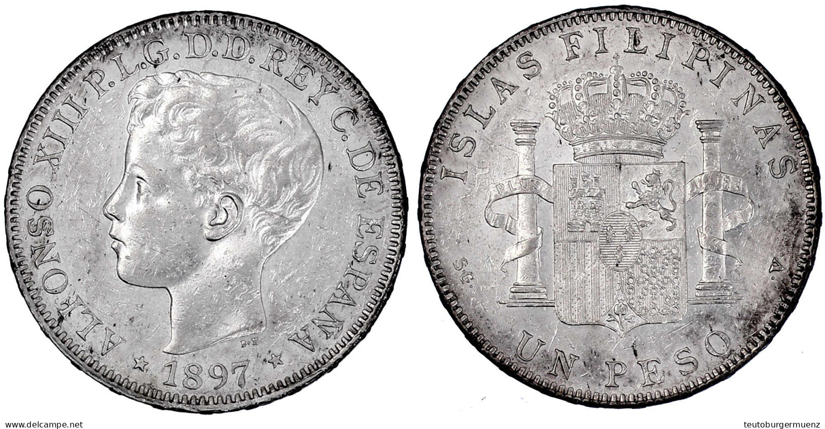 Peso 1897 SGV. Sehr Schön/vorzüglich, Kl. Kratzer. Krause/Mishler 154. - Philippines