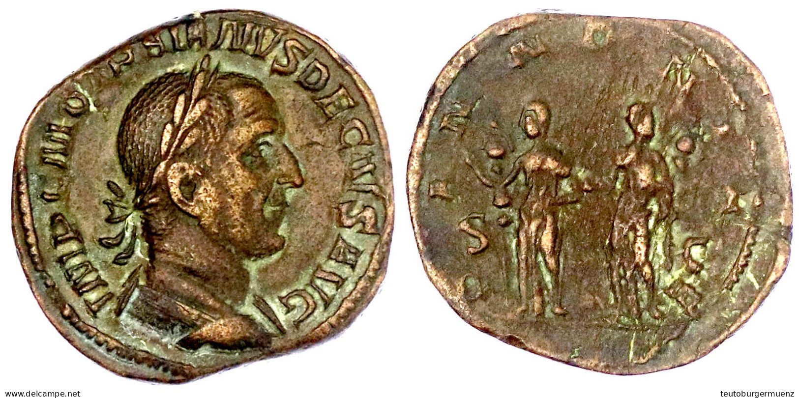 Sesterz 249/251. Bel., Drap. Brb. R./PANNONIAE SC. Die Beiden Pannoniae Stehen Nebeneinander. 26,46 G. Sehr Schön. RIC 1 - Sonstige & Ohne Zuordnung