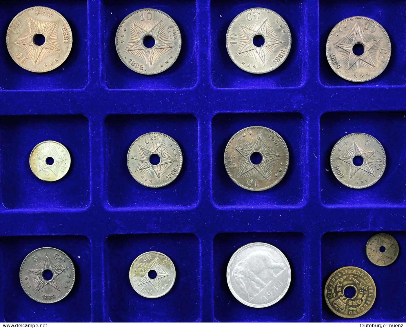 13 Stück: Lochgeld Zu 1 Cent., 3 X 5 Cent., 4 X 10 Cent. 1888, 10 Cent. 1894, 10 Und 20 Cent. 1911, Weiterhin 50 Francs  - Otros & Sin Clasificación