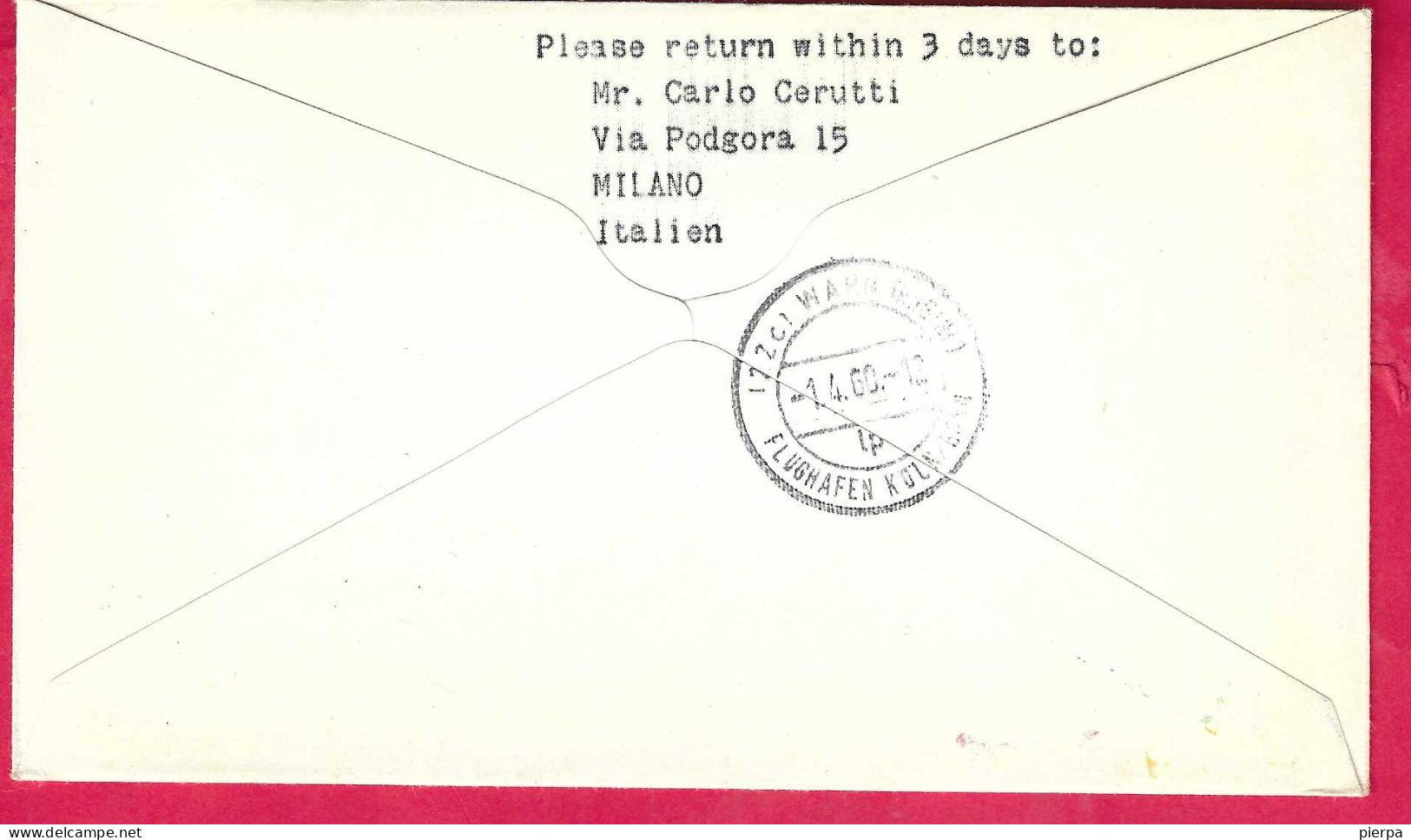 FINLAND - FIRST CARAVELLE FLIGHT FINNAIR FROM HELSINKI TO KOLN *1.4.60* ON OFFICIAL COVER - Cartas & Documentos