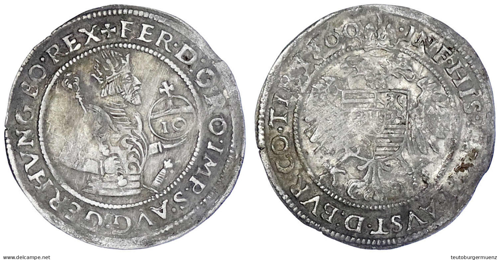 10 Kreuzer 1560, Hall. Gutes Sehr Schön, Kl. Zainende. Moser/Tursky 148. - Gold Coins