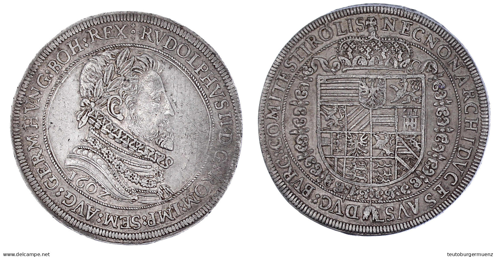 Reichstaler 1602, Hall. 28,39 G. Fast Vorzüglich, Feine Walzenspuren, Sehr Seltenes Jahr. Davenport. 3005. Voglhuber 96/ - Goldmünzen