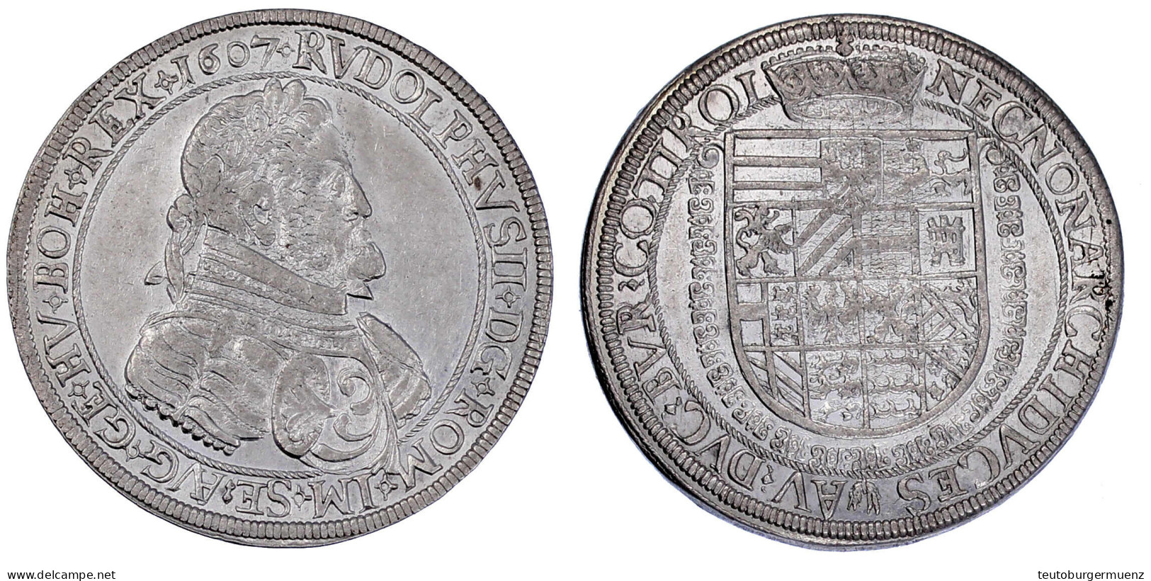 Reichstaler 1607, Hall. Seltene Var. Mit Schwebescheibe. 28,69 G. Sehr Schön/vorzüglich. Etwas Berieben. Davenport. 3006 - Pièces De Monnaie D'or