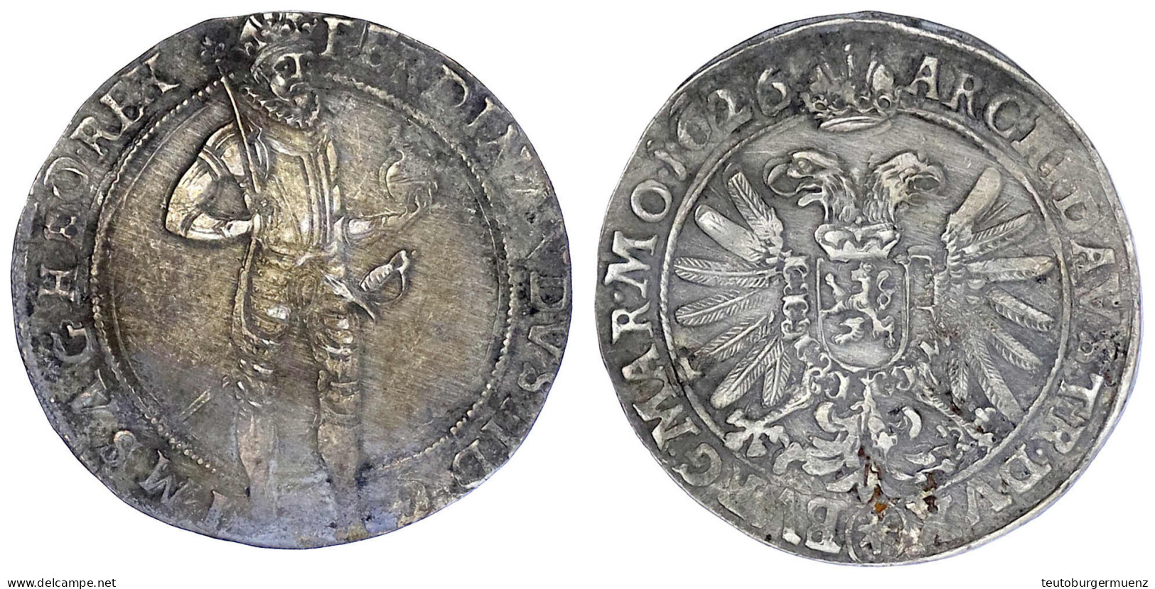 1/2 Reichstaler 1626, Kuttenberg. 14,30 G. Sehr Schön, Min. Belag, Selten. Herinek 737. - Goldmünzen