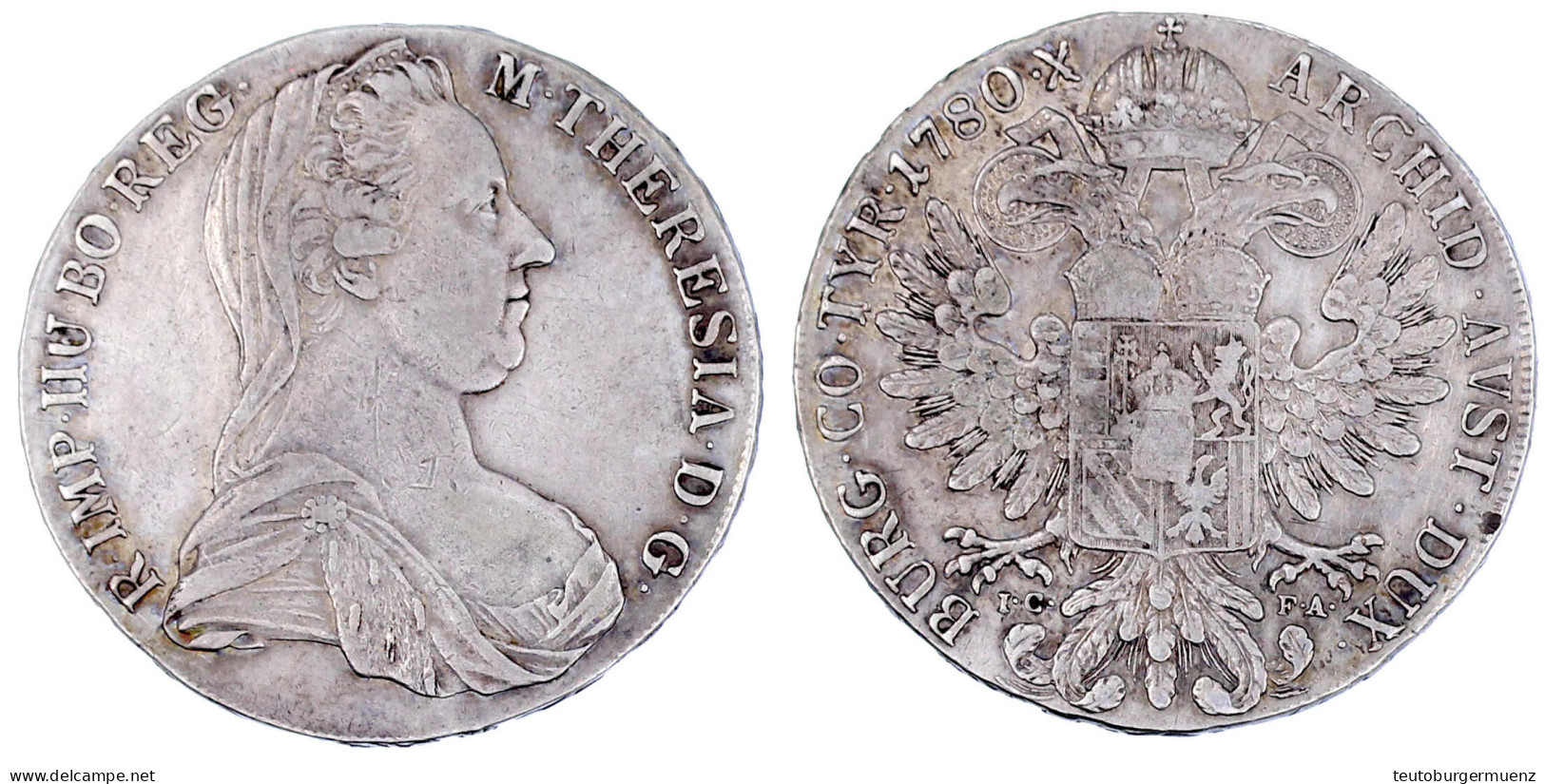 Maria-Theresien-Taler 1780 ICFA Nachprägung Wien 1795-1803. Schön/sehr Schön. Hafner 17. - Gold Coins