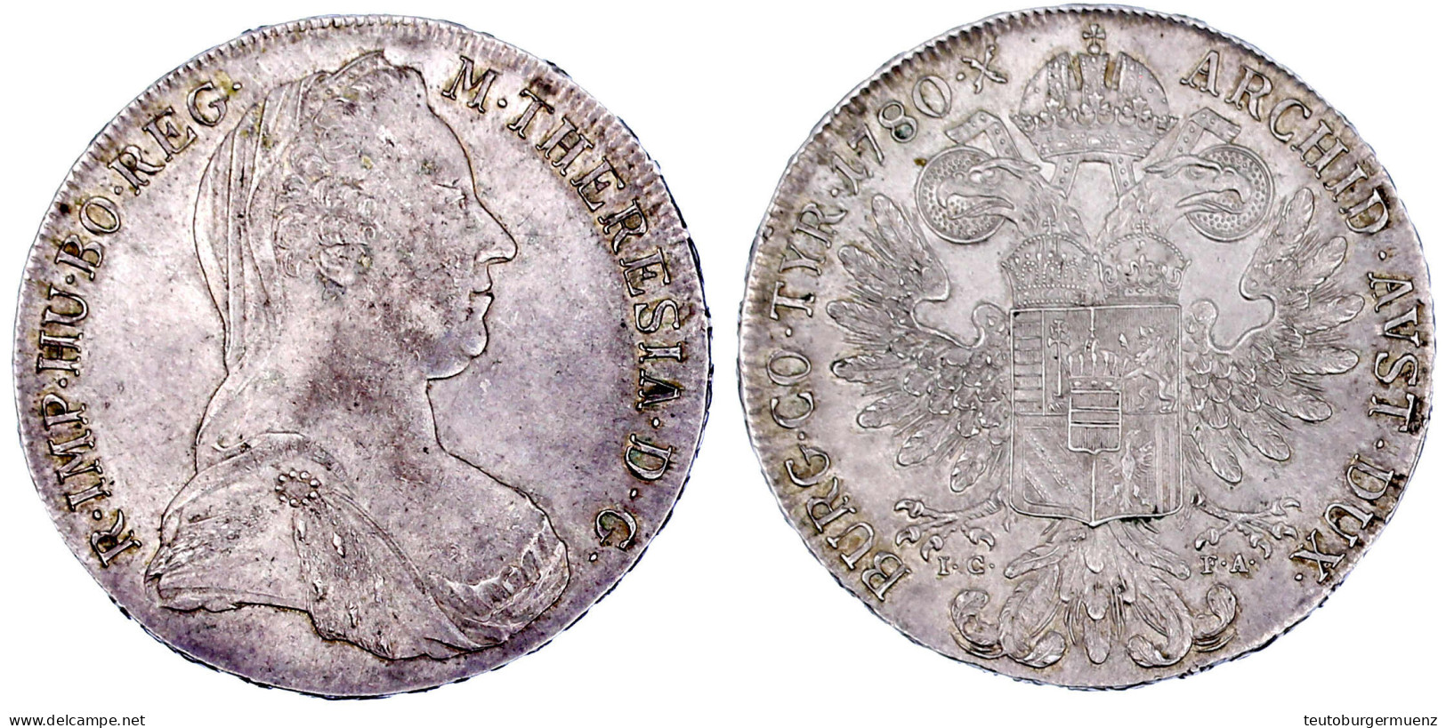 Maria-Theresien-Taler 1780 ICFA Nachprägung Wien Um 1800. Vorzüglich. Hafner 21. - Pièces De Monnaie D'or