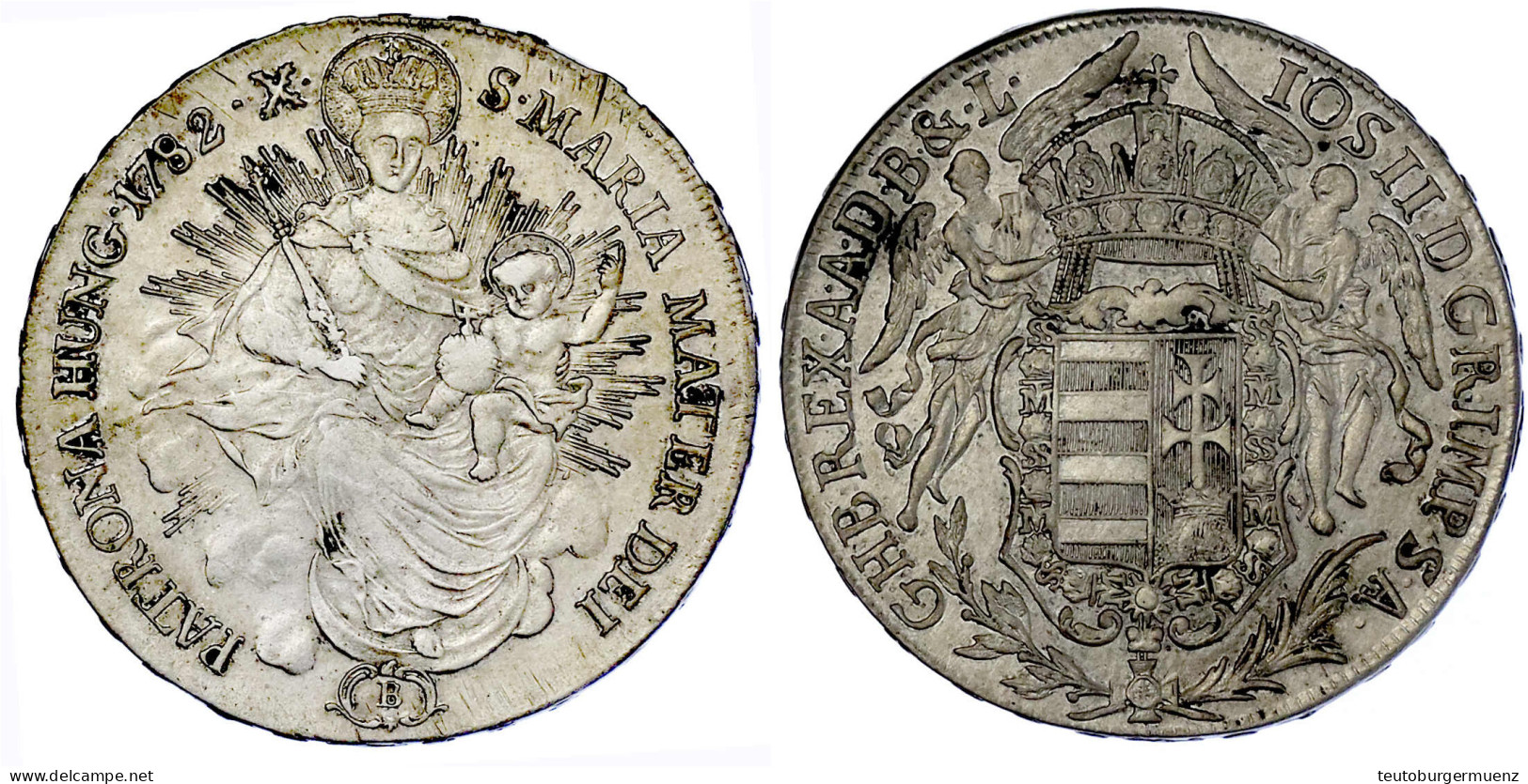Madonnentaler 1782 B, Kremnitz. 27,94 G. Sehr Schön/vorzüglich. Herinek 147. Davenport. 1168. - Gold Coins