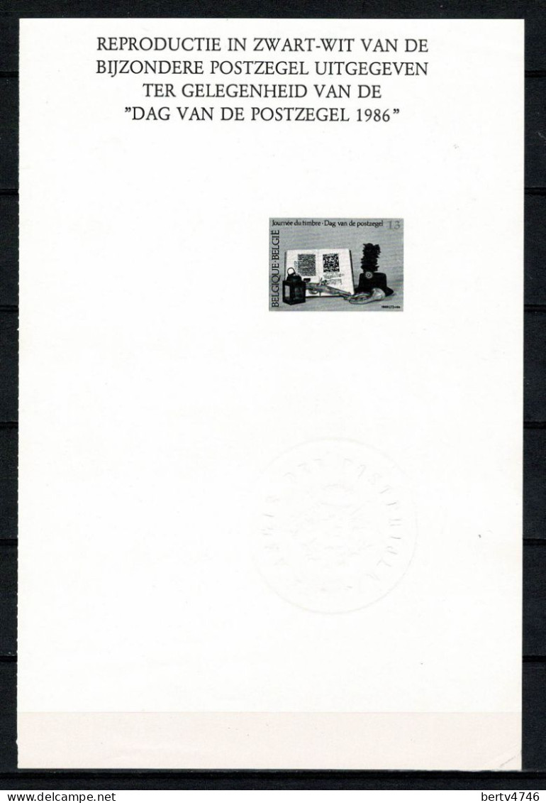 Belg. 1987 ZNP19 / NL - 2210 - Dag Van De Postzegel 1986 - Lichte Plooien - B&W Sheetlets, Courtesu Of The Post  [ZN & GC]