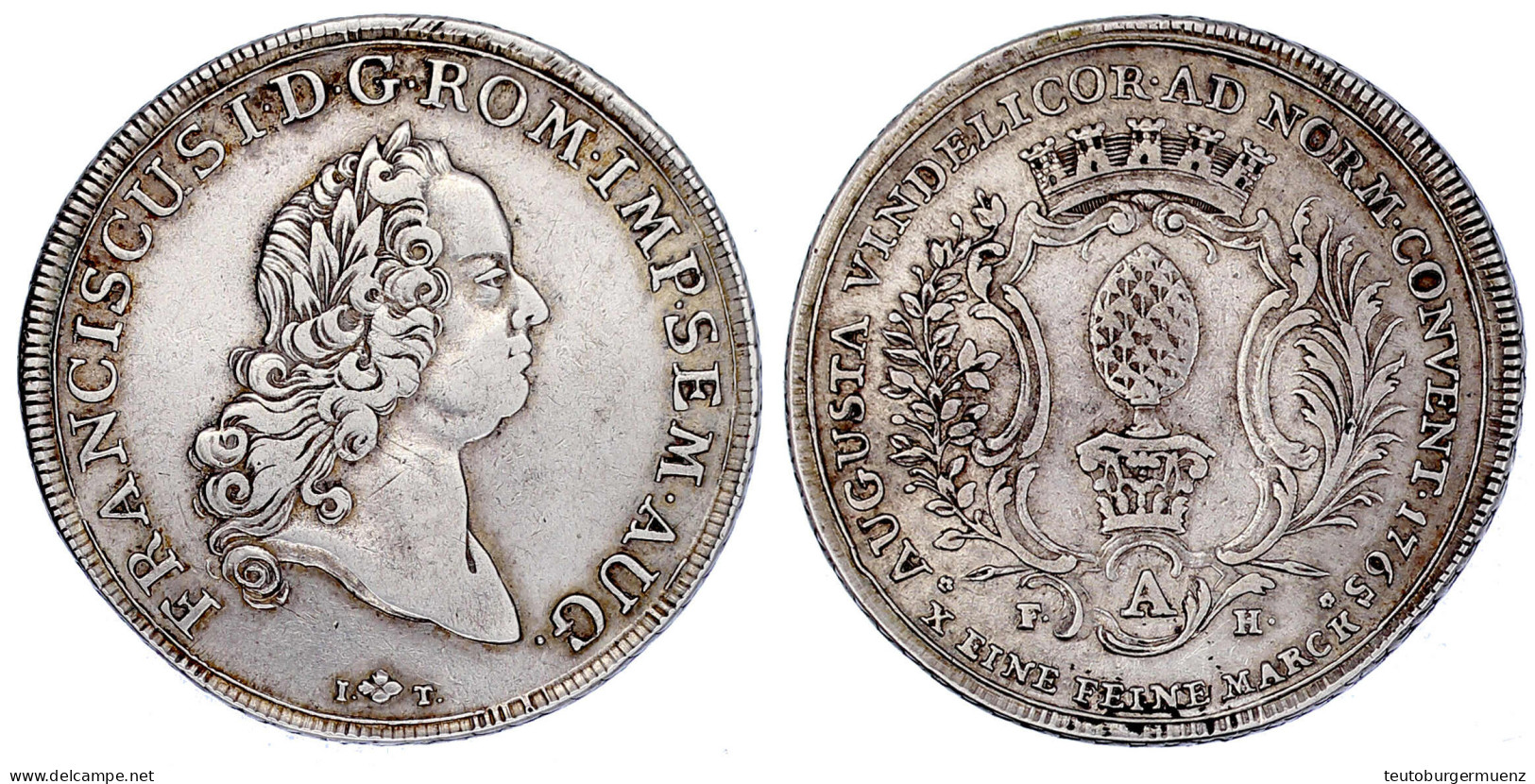 Konventionstaler 1765, Mit Titel Franz I. 27,84 G. Am Ende Der Umschrift Ein Röschen. 27,83 G. Sehr Schön. Forster 655.  - Gold Coins