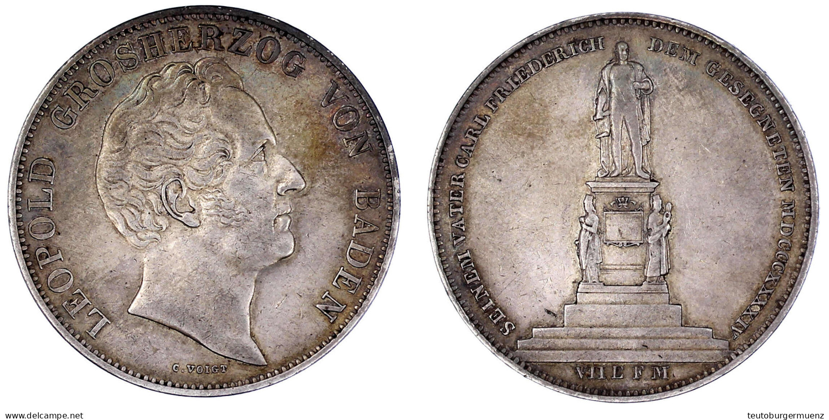 Doppeltaler 1844. Auf Seinen Vater. Gutes Sehr Schön, Kl. Kratzer, Schöne Patina. Jaeger 59. Thun 25. AKS 110. - Goldmünzen