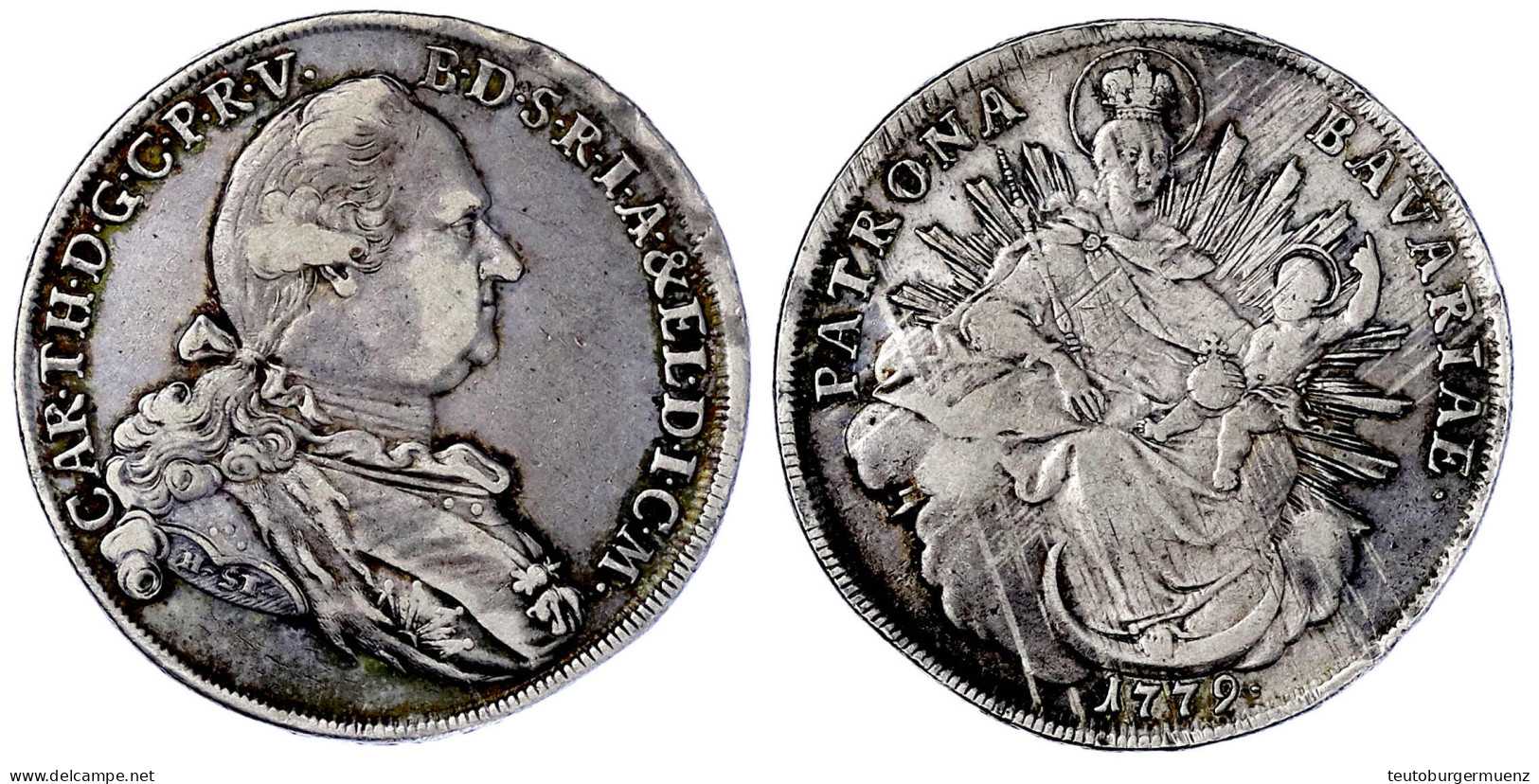 Madonnentaler 1779, München. H. St. Am Armabschnitt. 27,85 G. Sehr Schön, Etwas Justiert. Hahn 345. Davenport. 1964. - Gold Coins