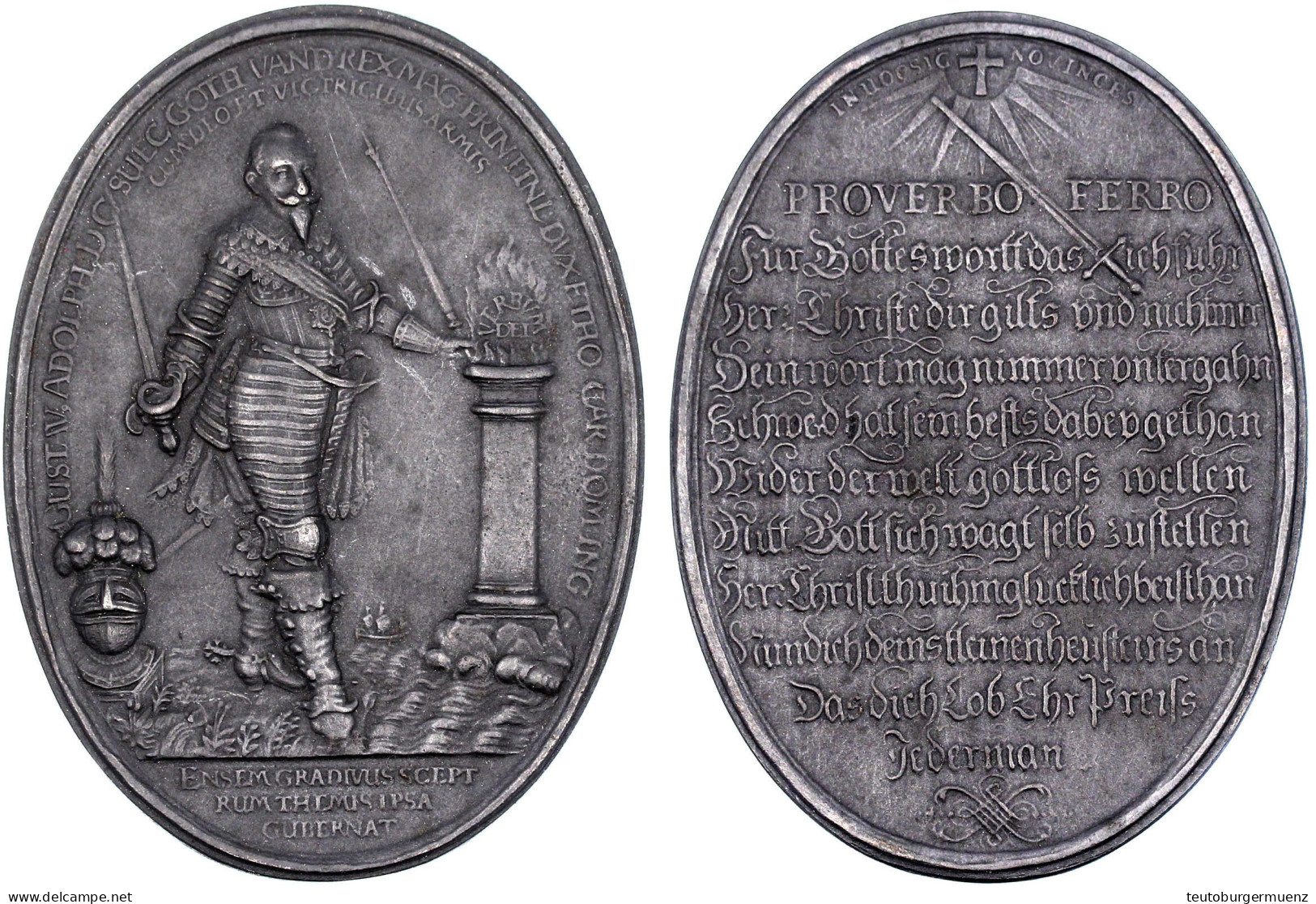 Ovale Eisenguss-Medaille O.J. (1932), Unsign. Nach Einer Medaille Von Paul Walther, Im Auftrag Der Stadt Fürth Zur Erinn - Pièces De Monnaie D'or