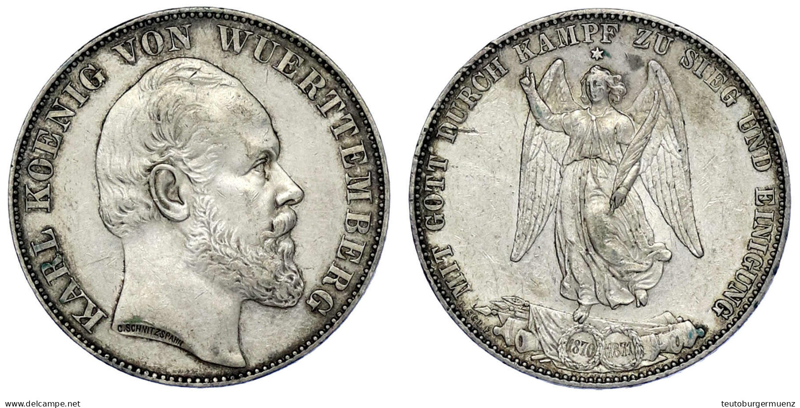 Siegestaler 1871. Fast Vorzüglich, Kl. Kratzer. Jaeger 86. Thun 443. AKS 132. - Pièces De Monnaie D'or