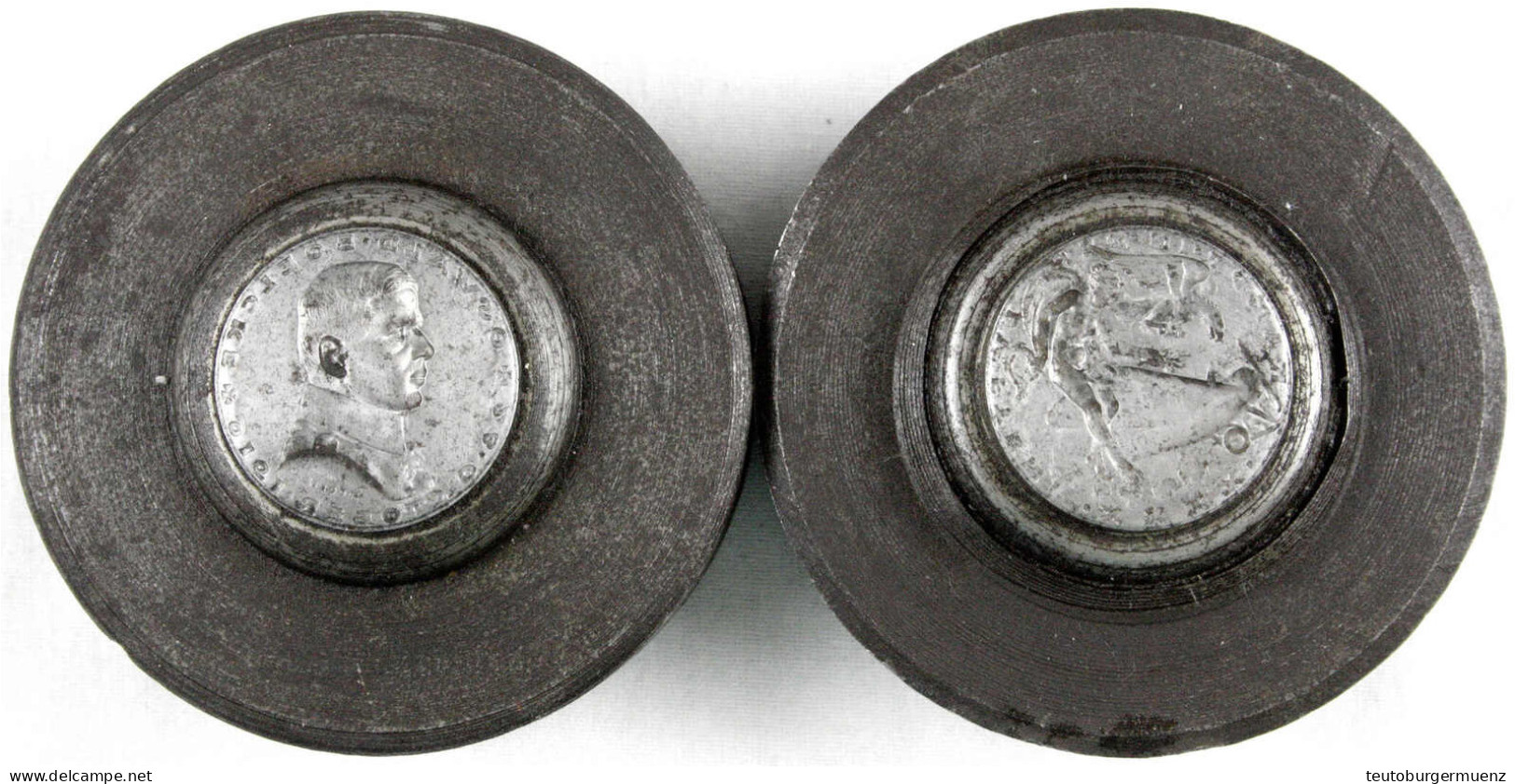 Prägestempelpaar (Matrizen) Zur Medaille 1916, Auf Oswald Boelcke, Kampf In Den Lüften. Prägedurchmesser 36 Mm. Stempel  - Other & Unclassified