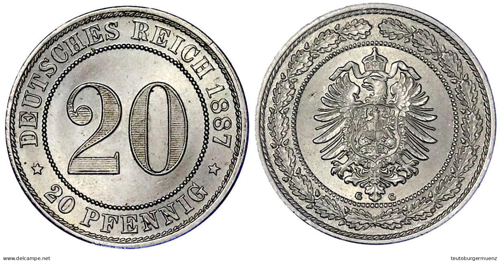 1887 G. Stempelglanz, Prachtexemplar. Jaeger 6. - Autres & Non Classés