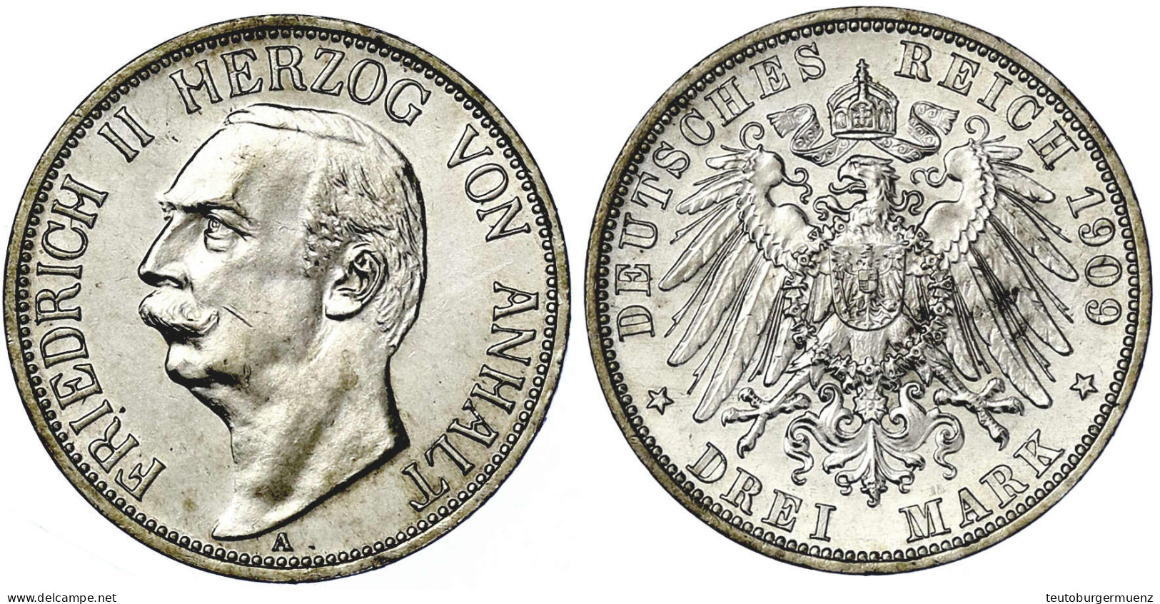 3 Mark 1909 A. Vorzüglich/Stempelglanz. Jaeger 23. - Autres & Non Classés