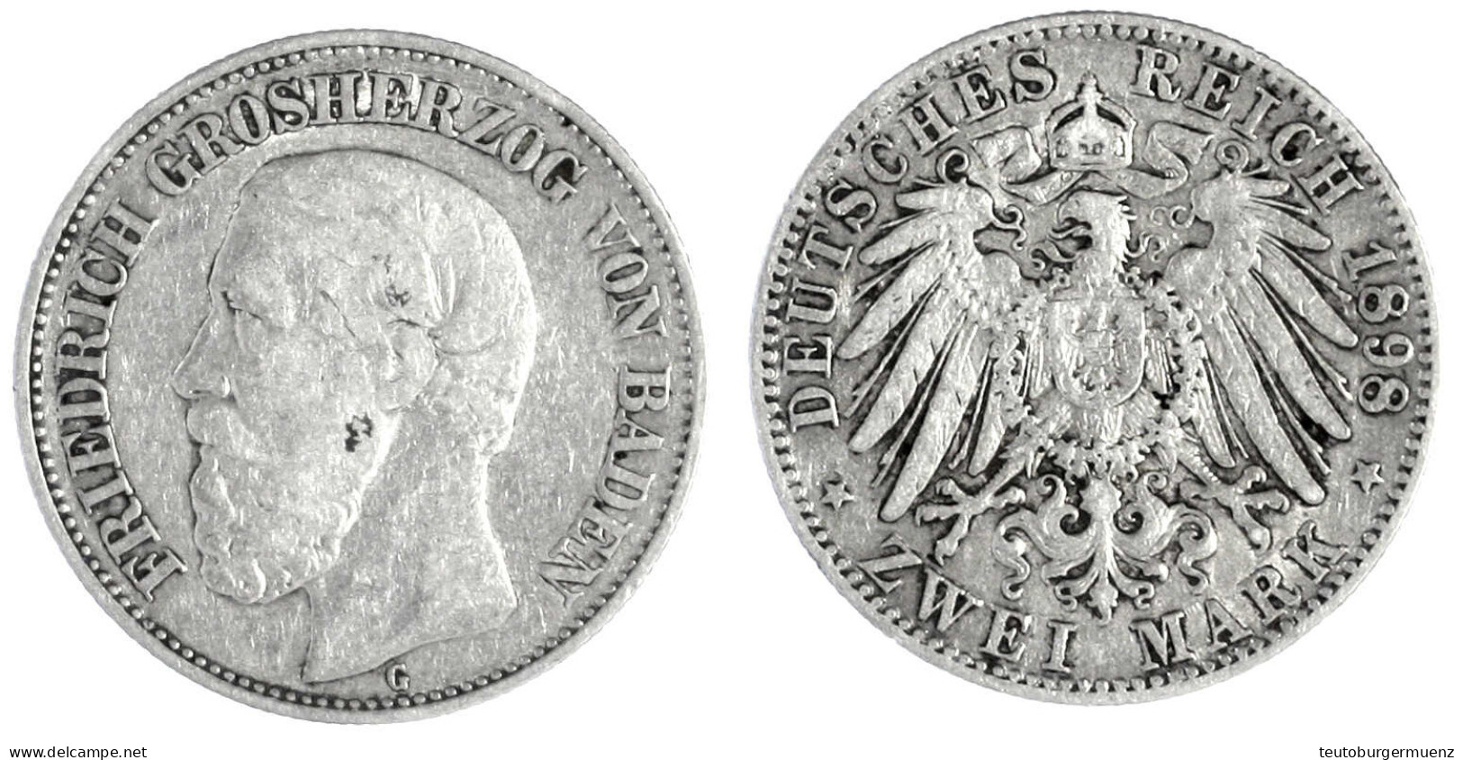 2 Mark 1898 G. Seltenes Jahr. Schön/sehr Schön. Jaeger 28. - Otros & Sin Clasificación