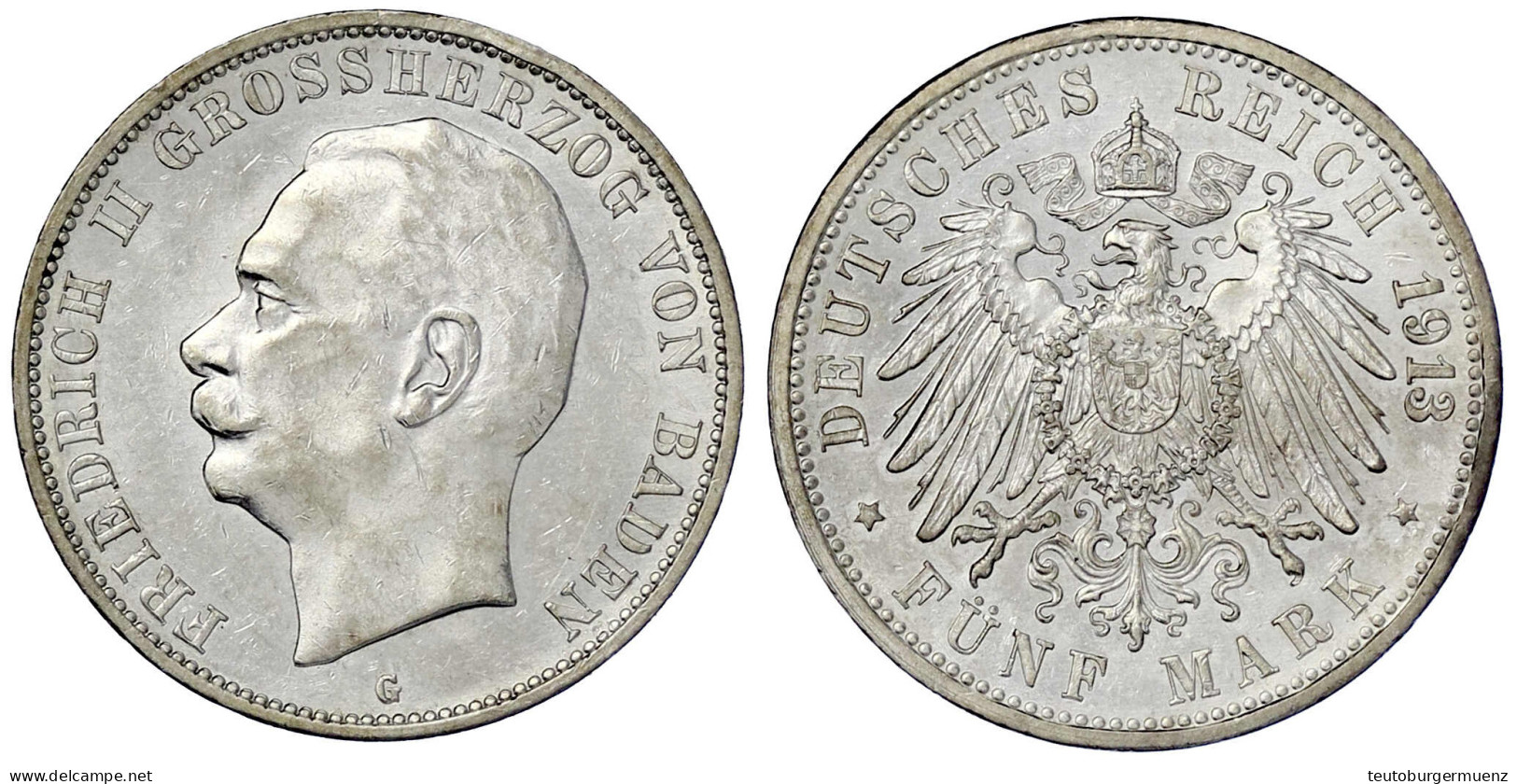 5 Mark 1913 G. Vorzüglich, Kl. Kratzer. Jaeger 40. - Otros & Sin Clasificación