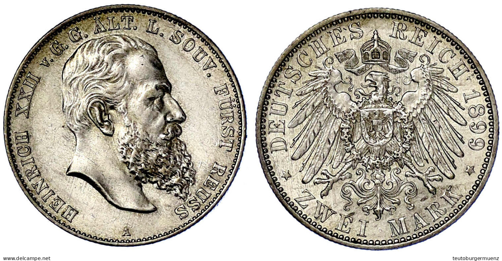 2 Mark 1899 A. Vorzüglich. Jaeger 118. - Autres & Non Classés