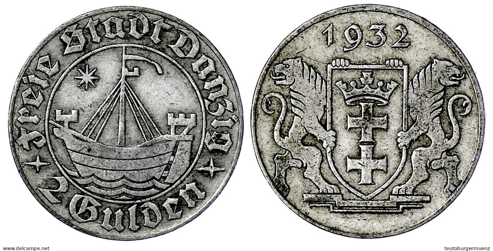 2 Gulden 1932. Kogge. Sehr Schön. Jaeger D 16. - Otros & Sin Clasificación