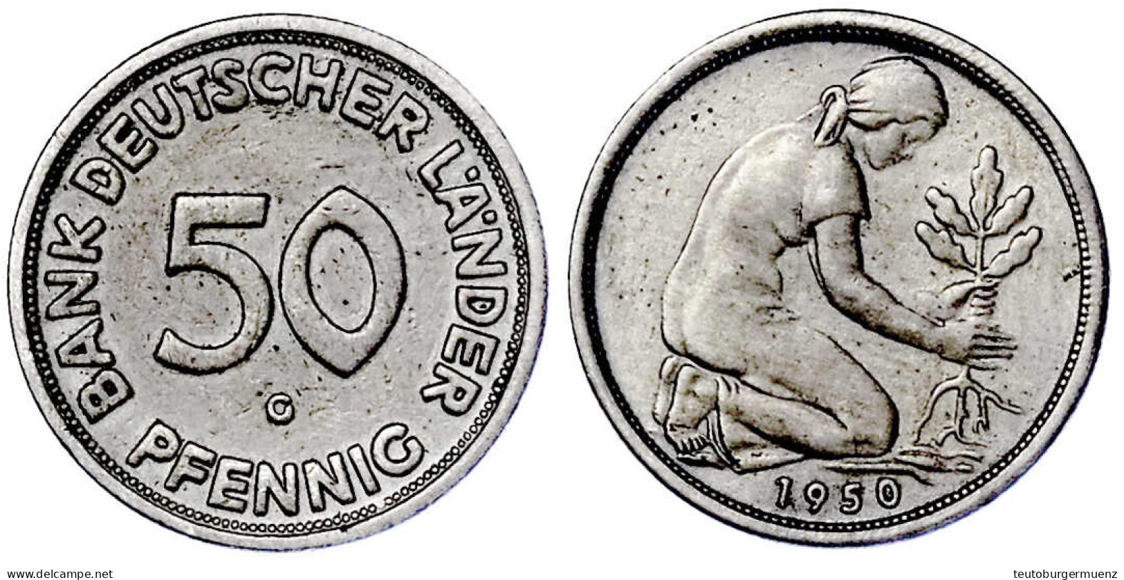 1950 G, Bank Deutscher Länder. Sehr Schön. Jaeger 379. - Autres & Non Classés