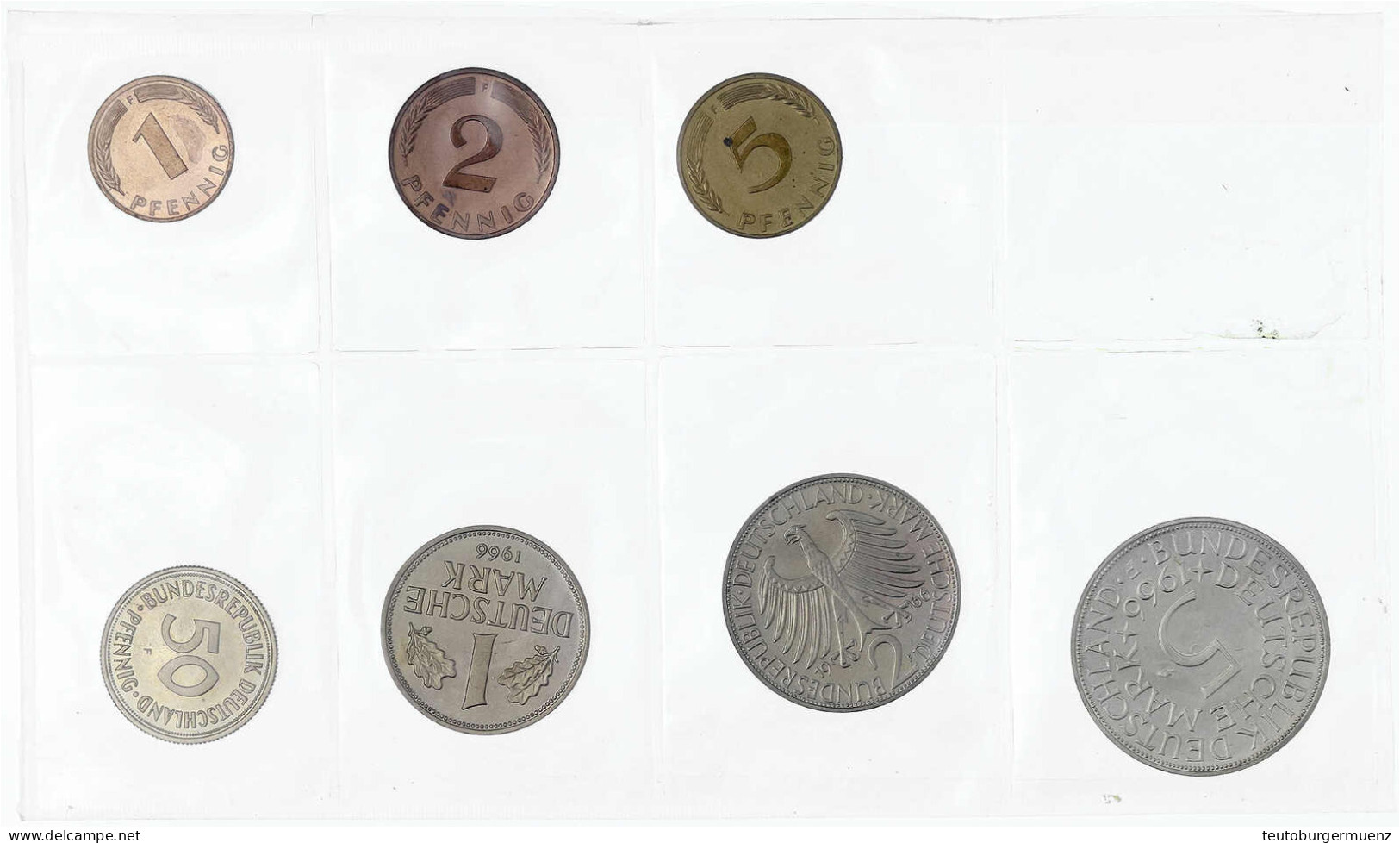 1966 F, O.B.H., Jedoch Ist Die Folie Beschädigt Und Das 10 Pfennig-Stück Fehlt. Auflage Nur 450 Ex. Polierte Platte, Seh - Andere & Zonder Classificatie