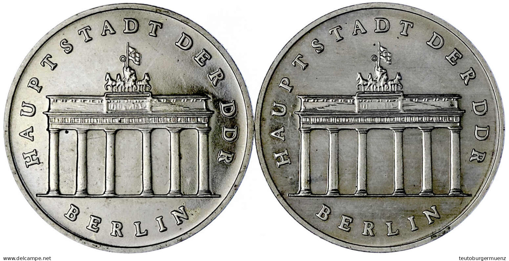 2 X 5 Mark Brandenburger Tor: 1984 Und 1986. Beide Stempelglanz. Jaeger 1536 (2). - Sonstige & Ohne Zuordnung
