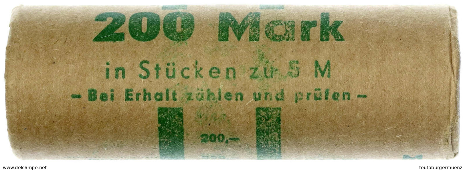 Originalrolle (Papier) Mit 40 X 5 Mark 1990 A, Postwesen. Stempelglanz, Export. Jaeger 1631. - Other & Unclassified